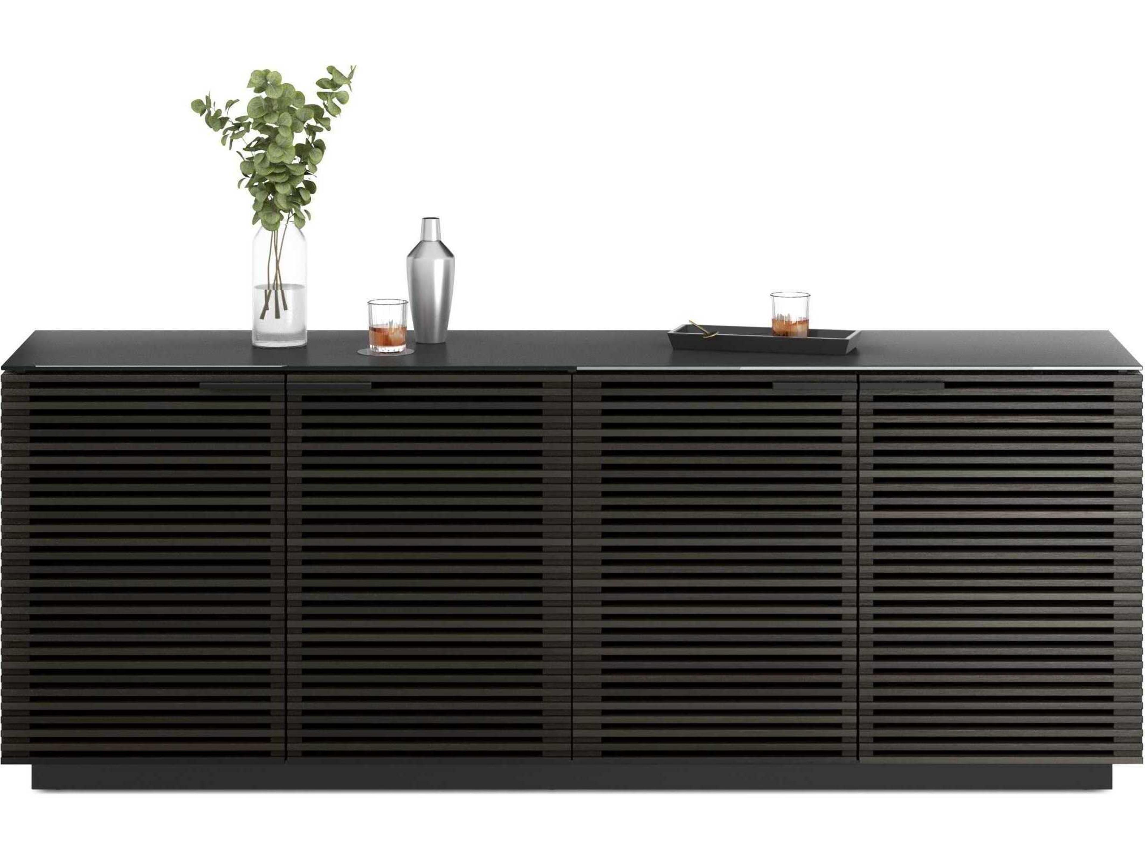 BDI Corridor 79" Hardwood Charcoal Stained Ash Black Sideboard