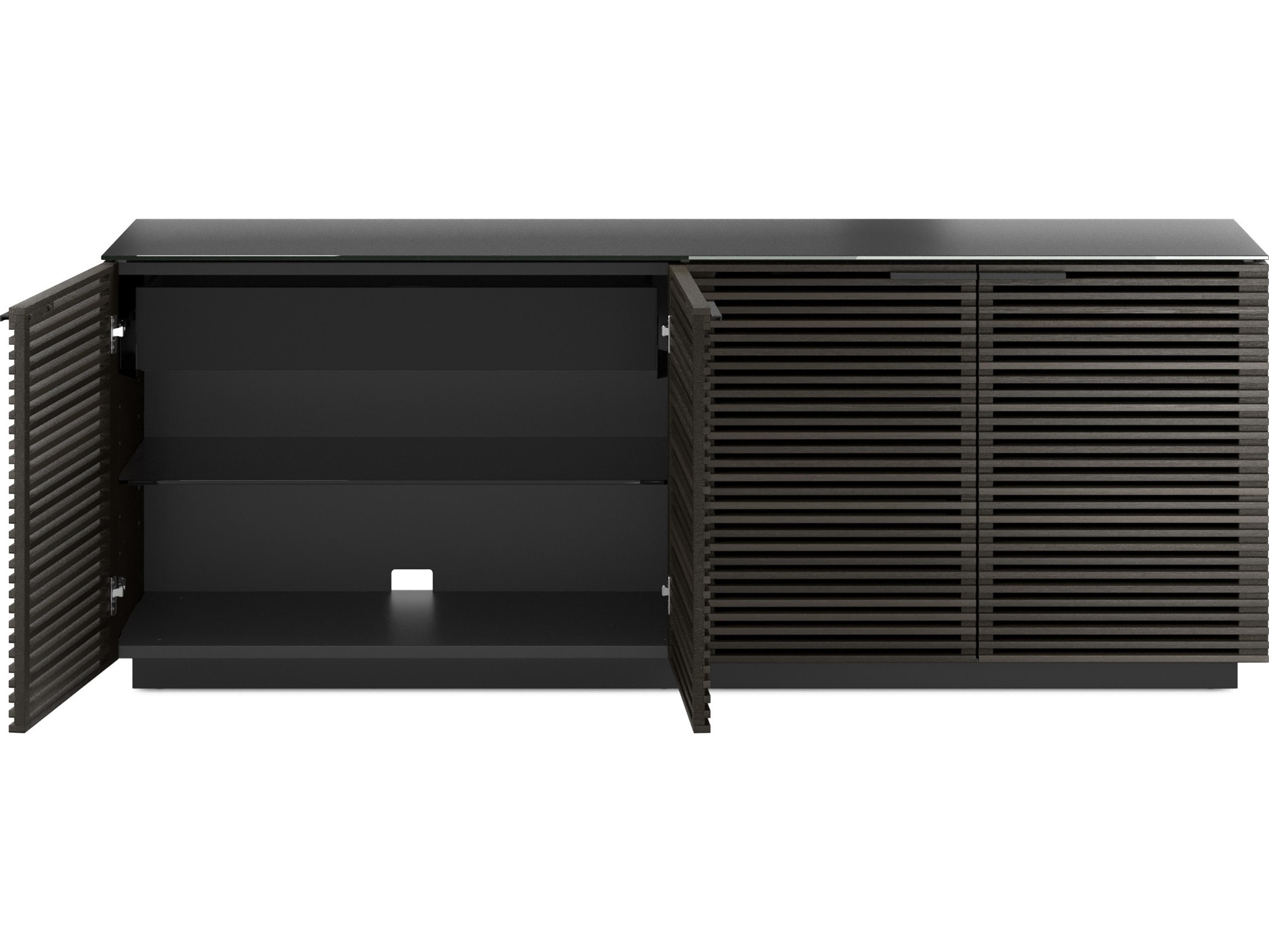 BDI Corridor 79" Hardwood Charcoal Stained Ash Black Sideboard