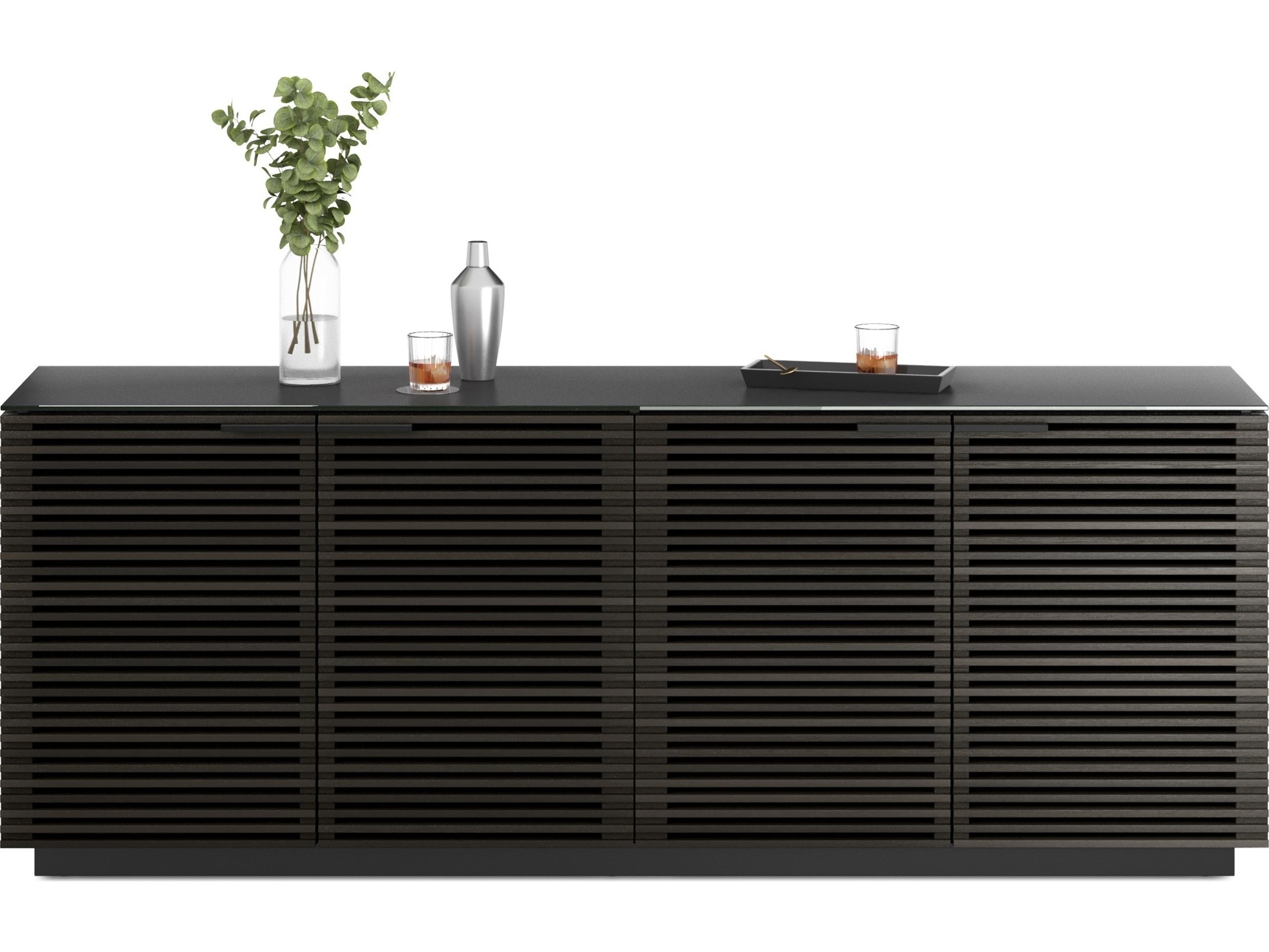 BDI Corridor 79" Hardwood Charcoal Stained Ash Black Sideboard