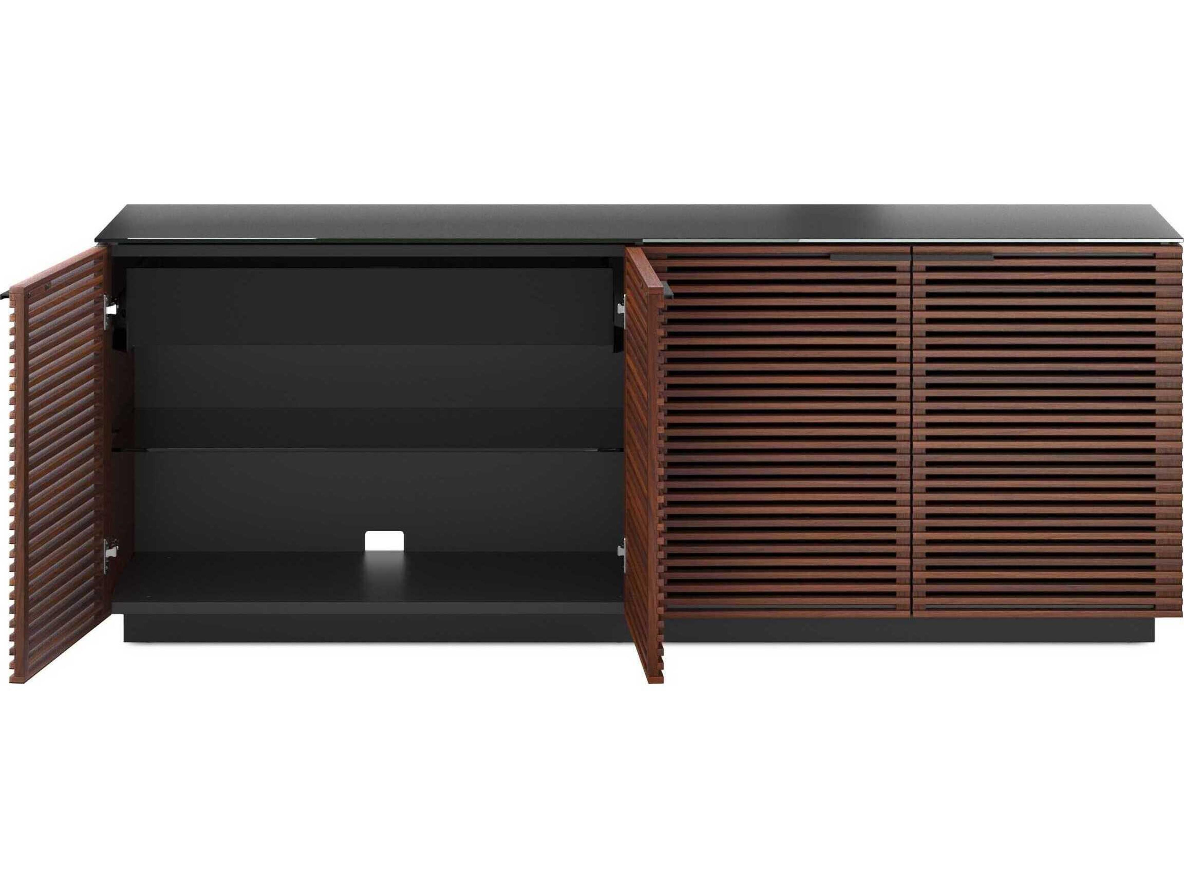 BDI Corridor 79" Hardwood Chocolate Stained Walnut Black Sideboard
