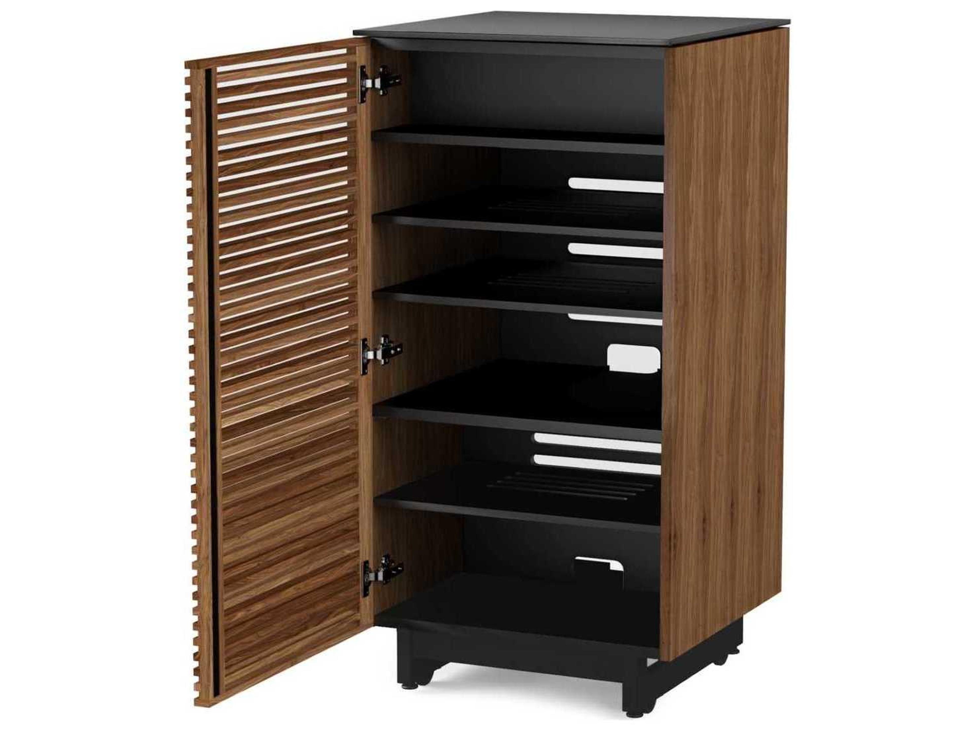 BDI Corridor 22" Natural Walnut Enclosed Audio Tower