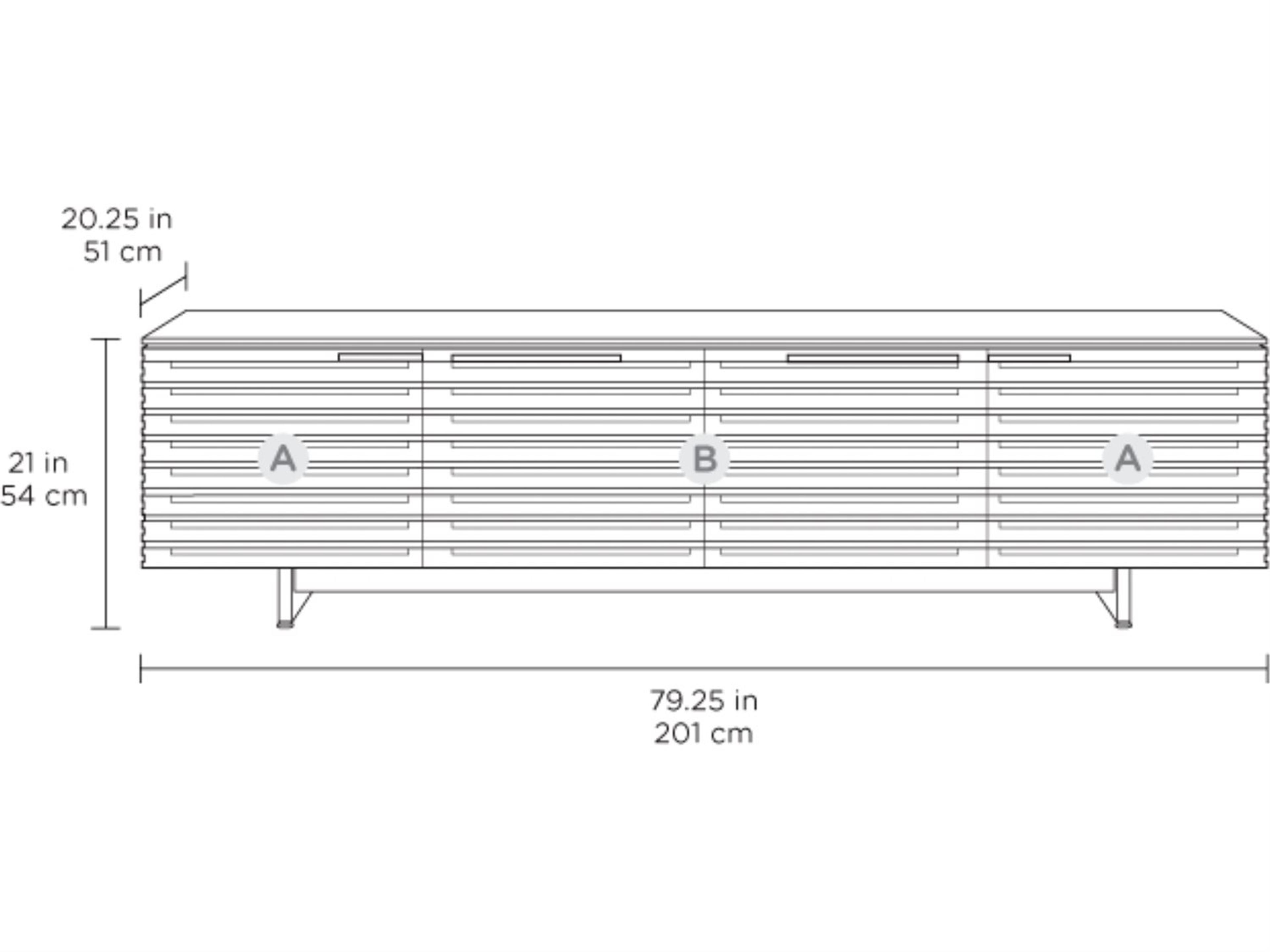 BDI Corridor 79" Hardwood Charcoal Stained Ash Media Console