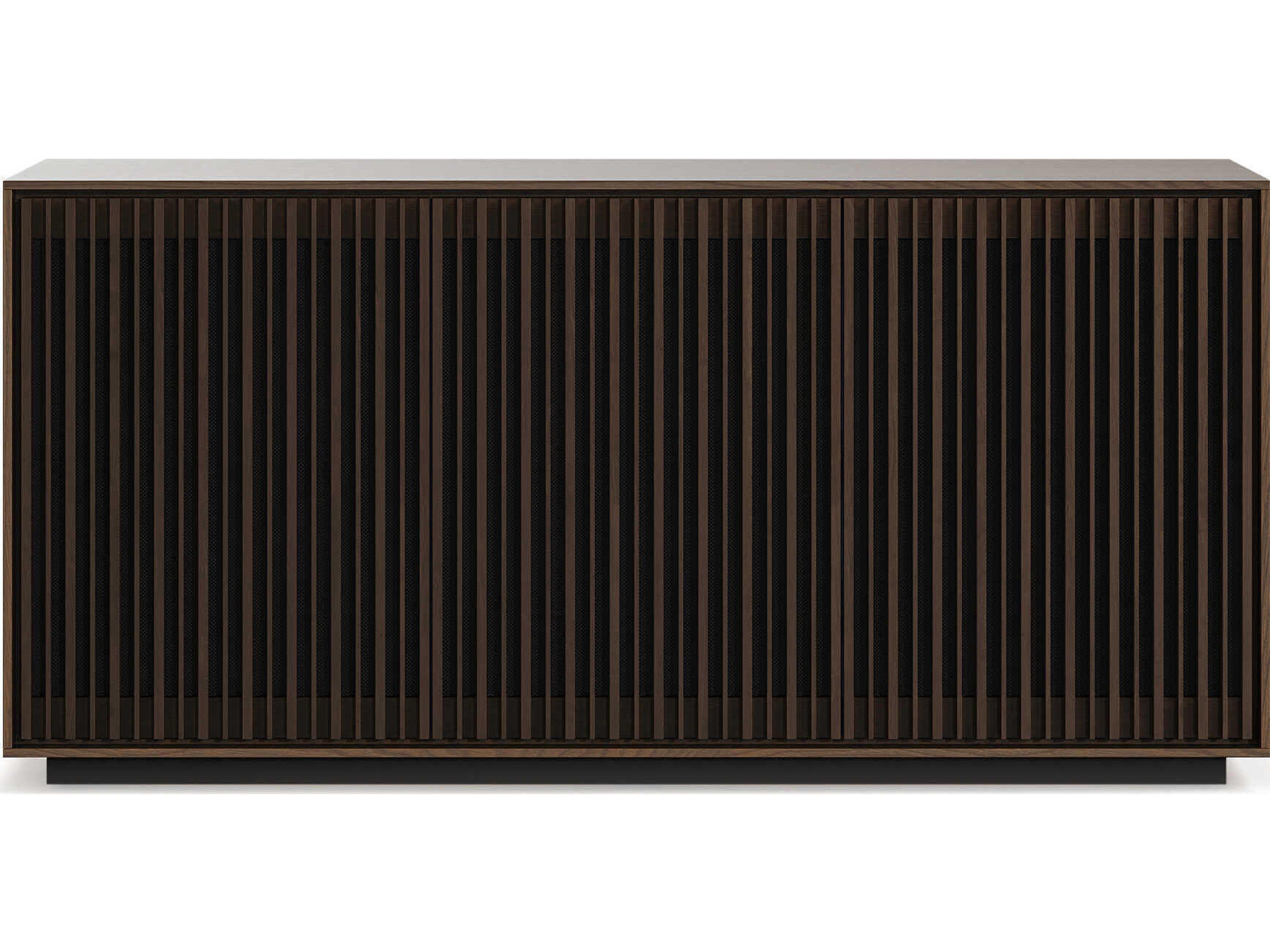 BDI Profile 75" Hardwood Toasted Oak Black Media Console