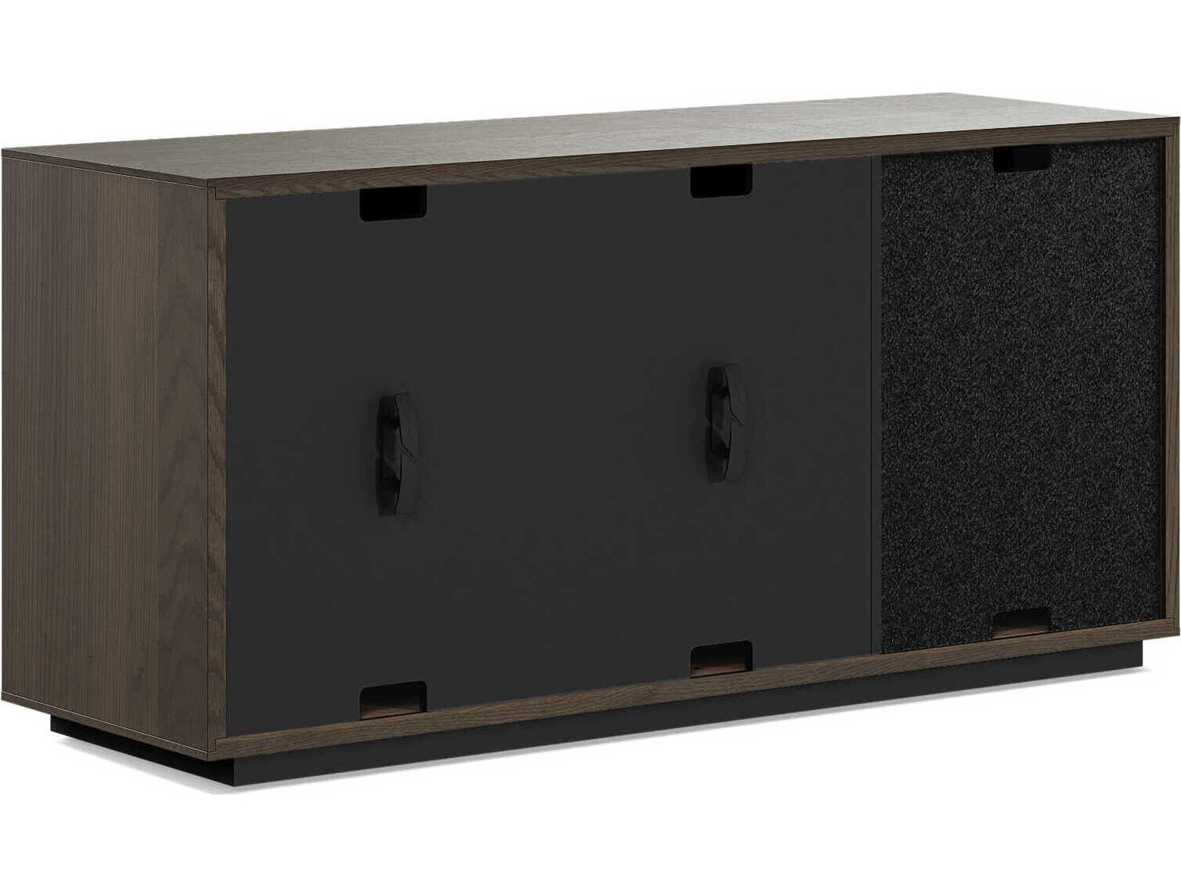 BDI Profile 75" Hardwood Toasted Oak Black Media Console