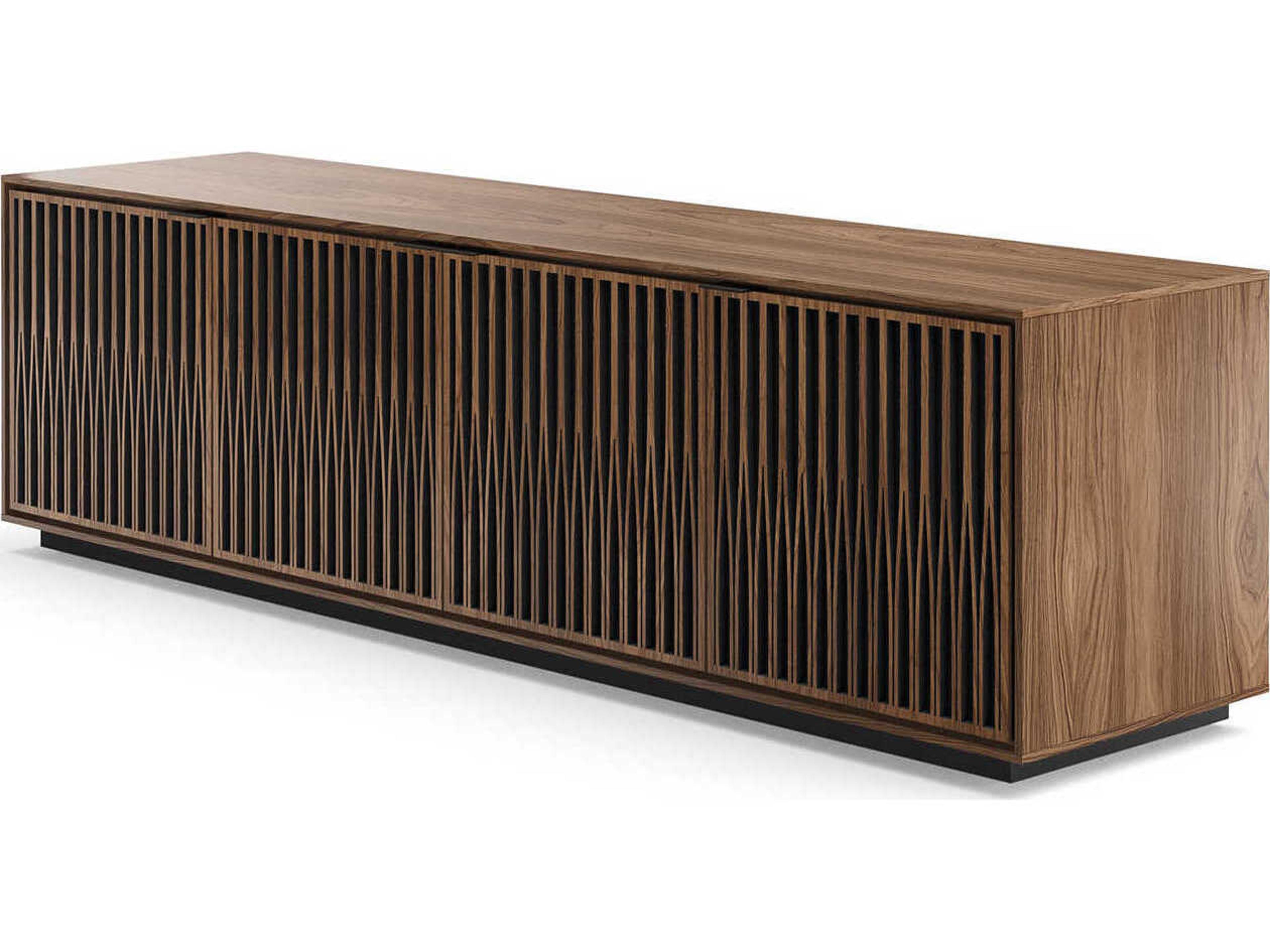 Elements Media Console Tune Doors Natural Walnut