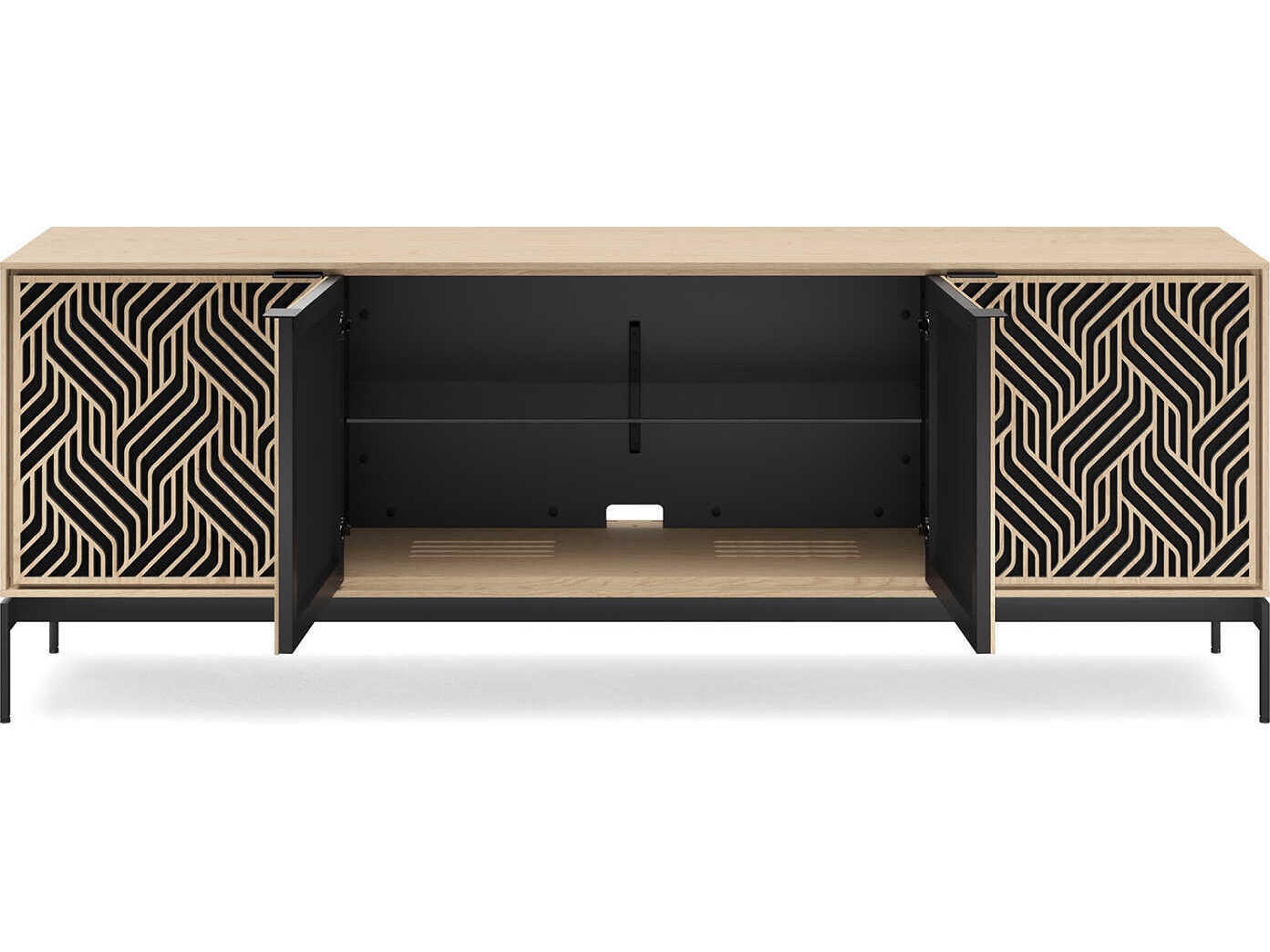 BDI Elements 82" Hardwood Washed Oak Media Console