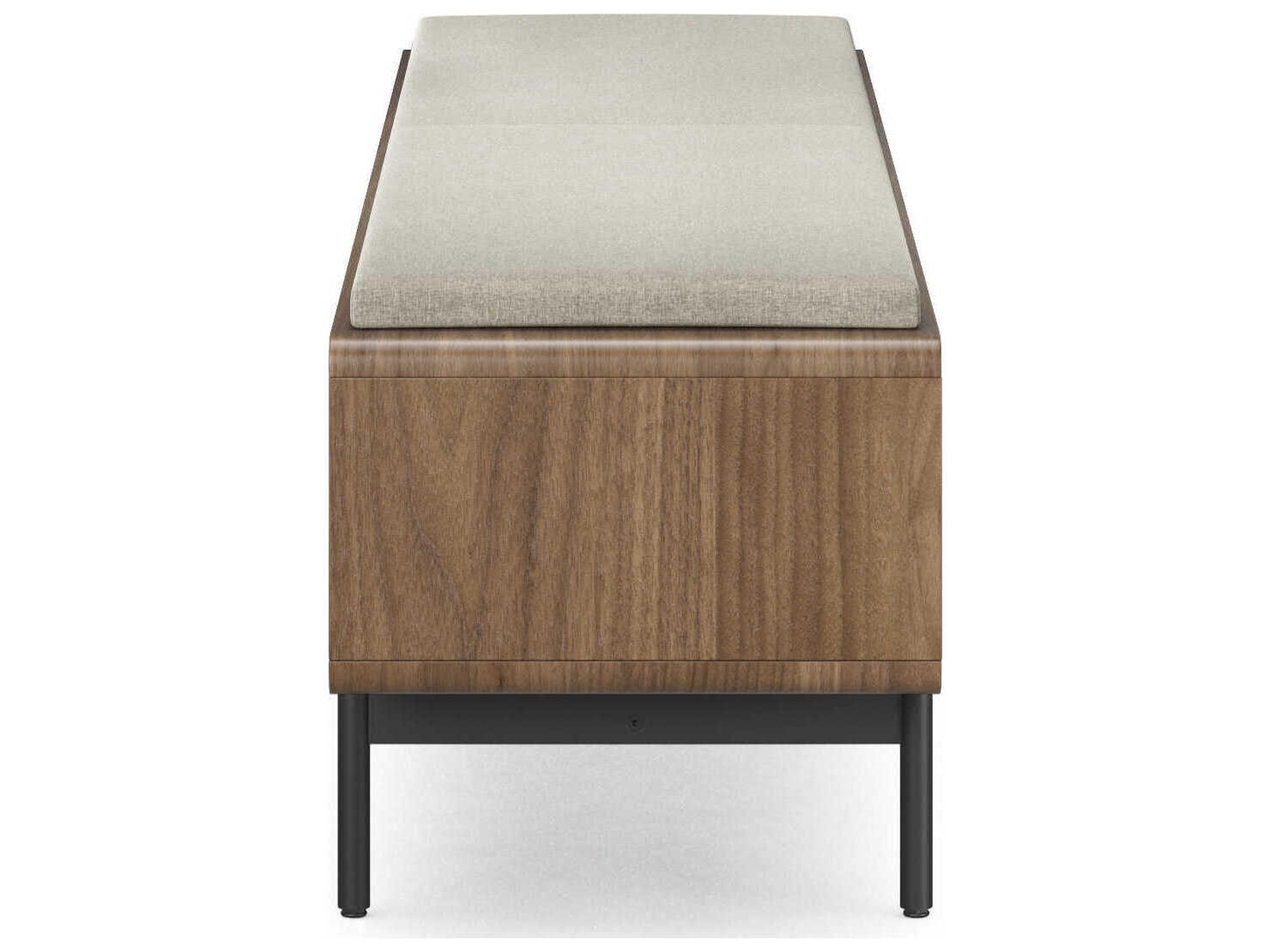 BDI Linq Natural Walnut Almond Brown Upholstered Accent Bench