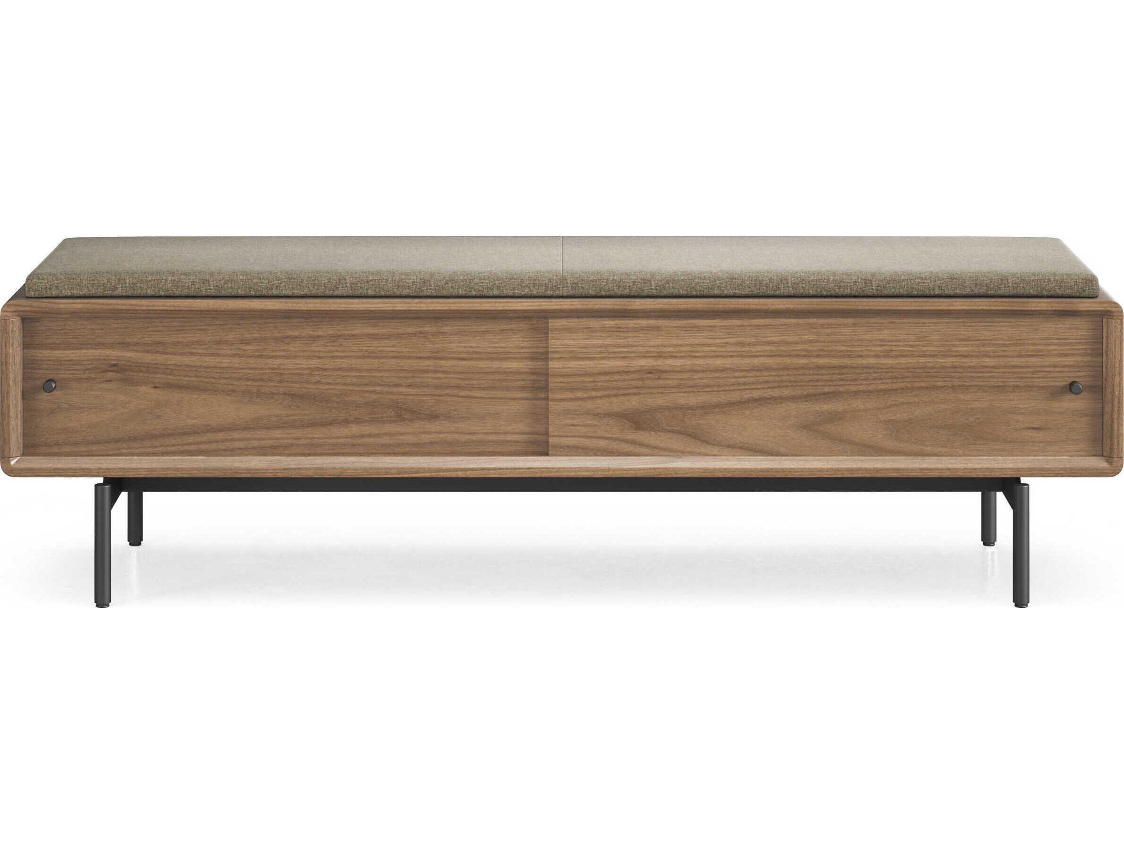 BDI Linq Natural Walnut Pecan Brown Upholstered Accent Bench