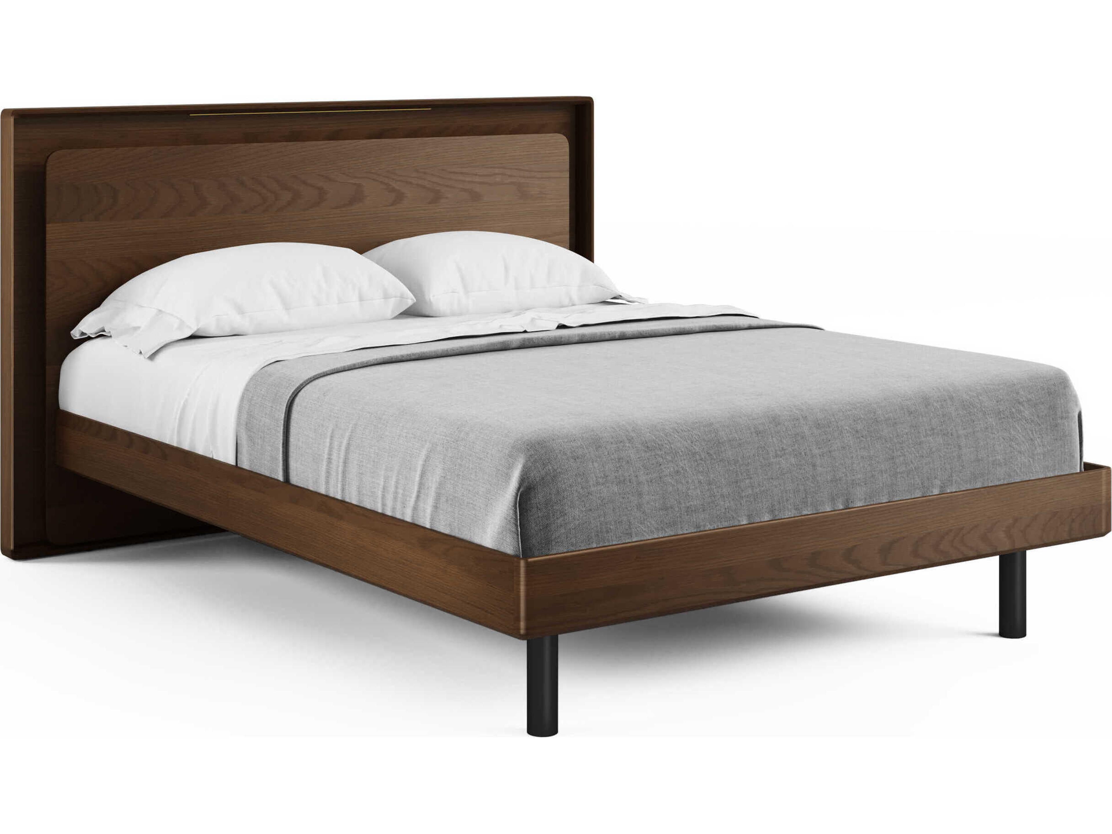 BDI Linq Toasted Oak Black Brown Hardwood Wood Queen Platform Bed
