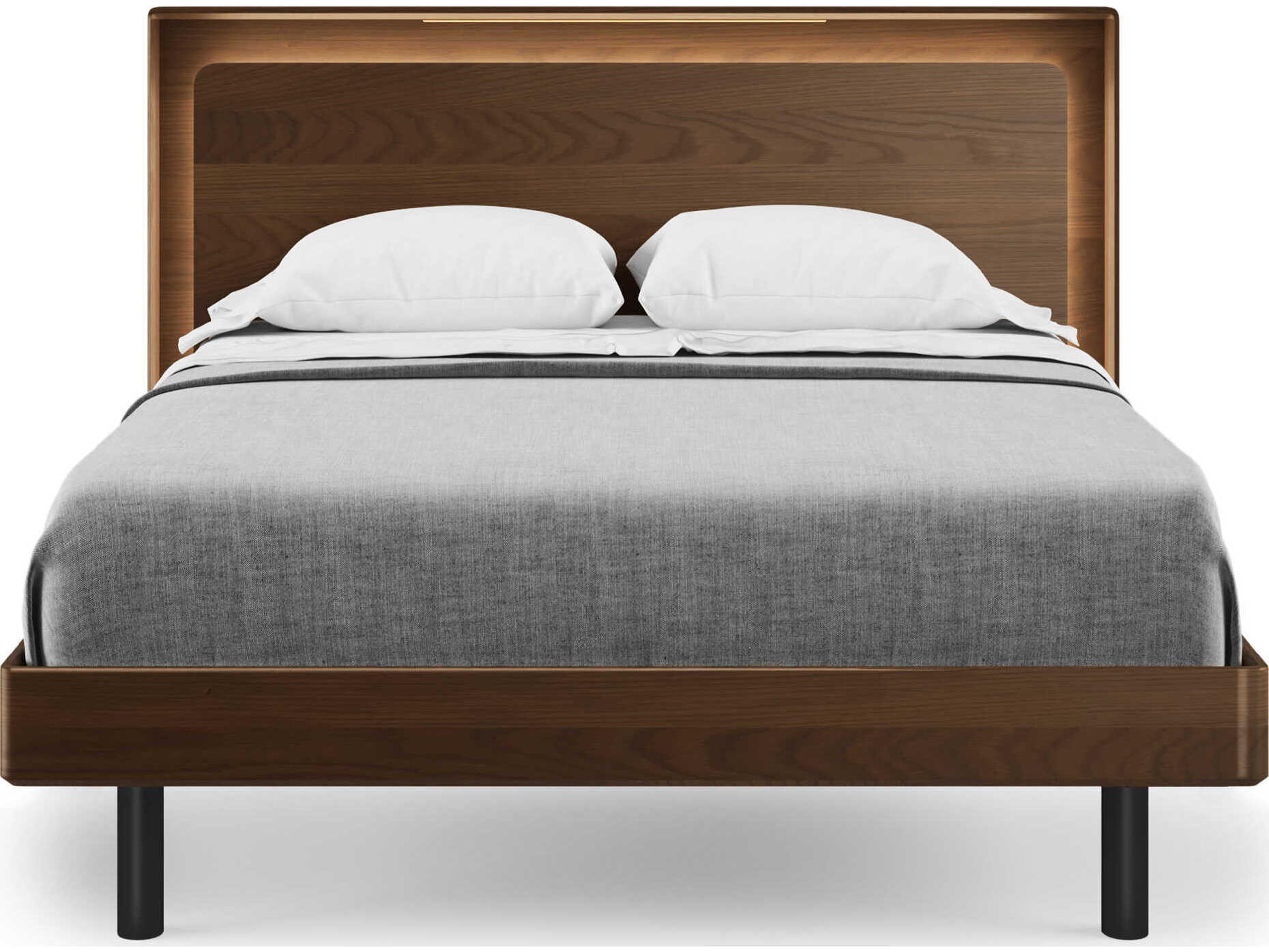 BDI Linq Toasted Oak Black Brown Hardwood Wood Queen Platform Bed
