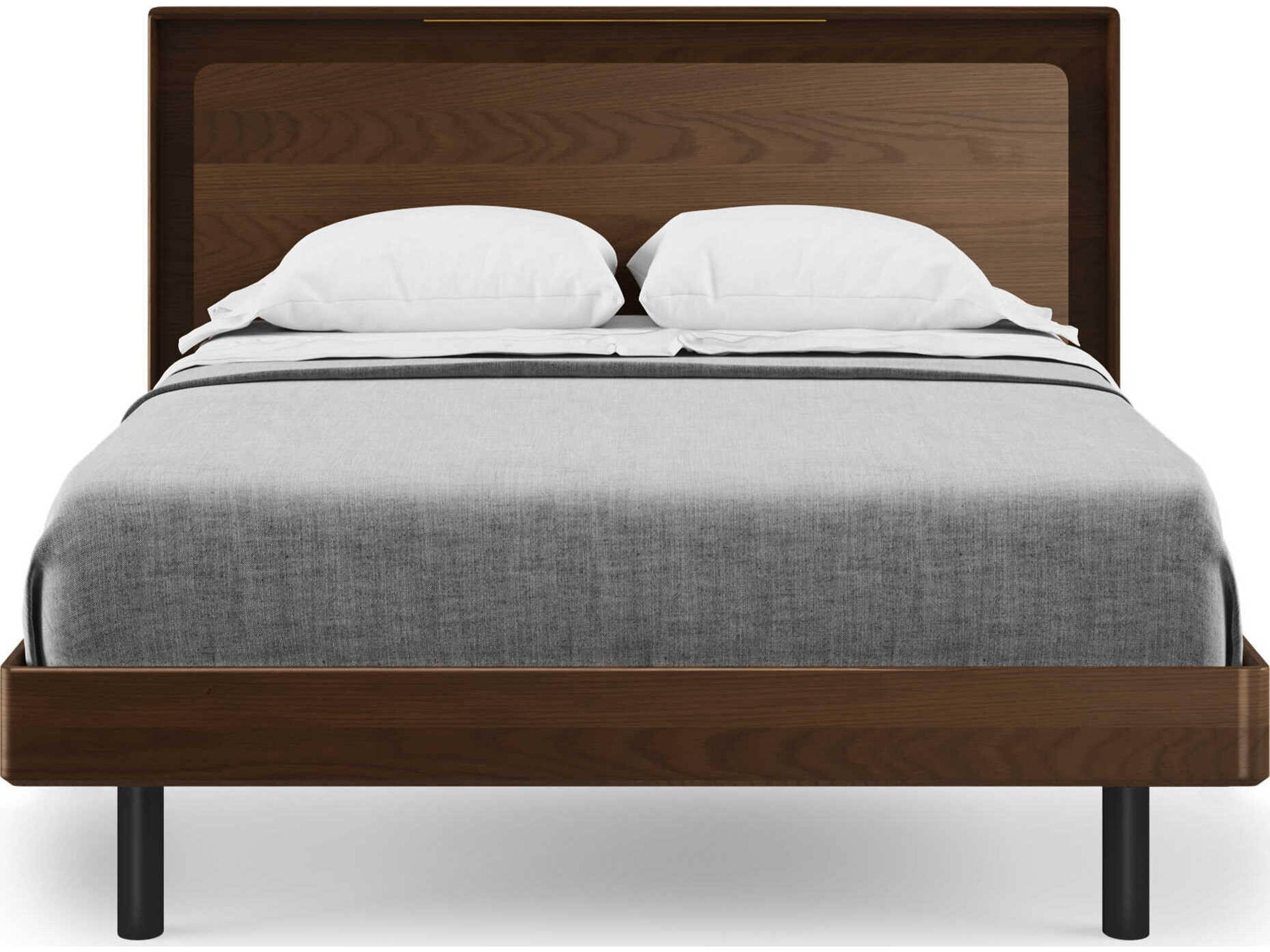 BDI Linq Toasted Oak Black Brown Hardwood Wood Queen Platform Bed