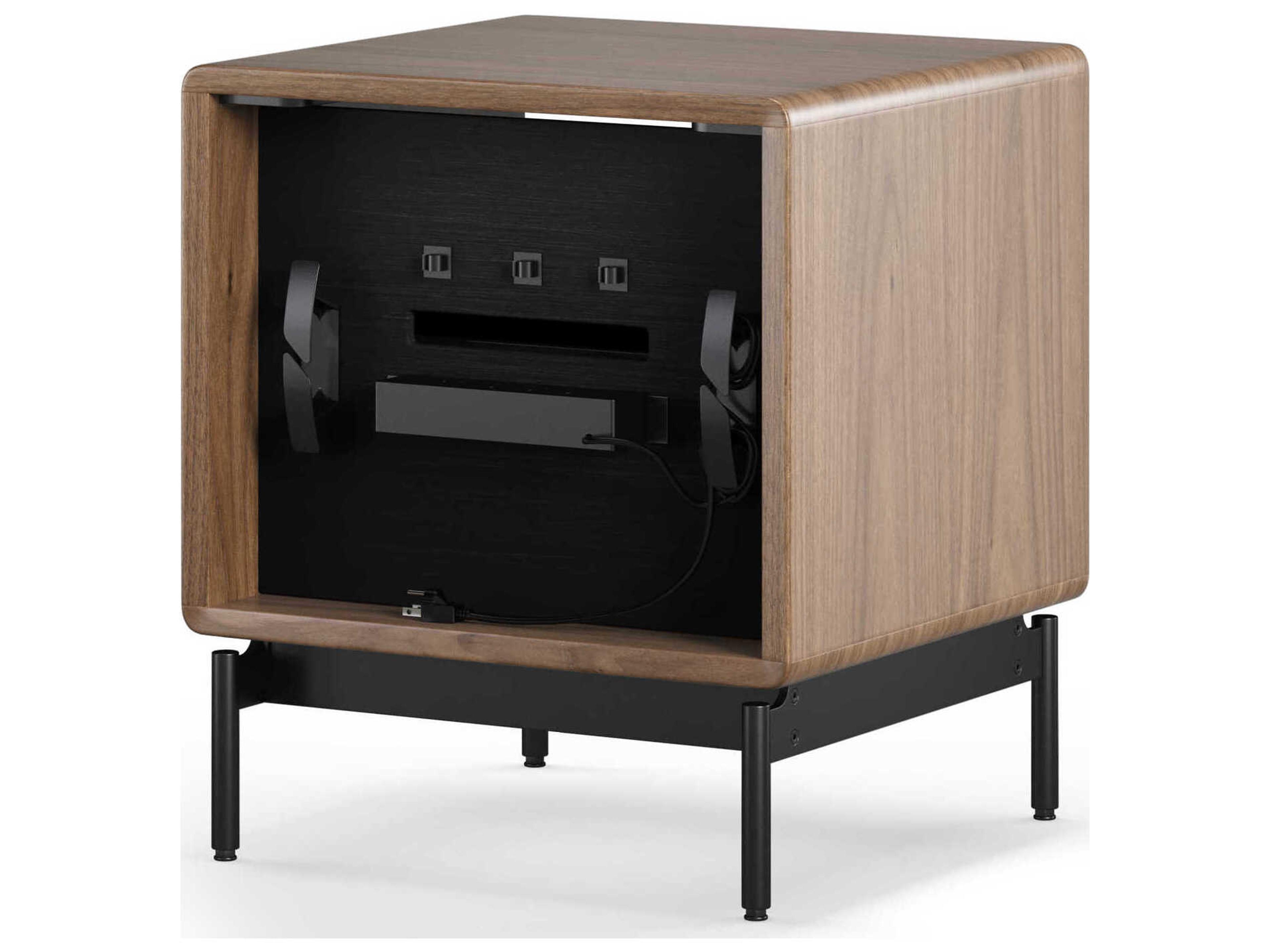 BDI Linq Natural 1-Drawer Brown Walnut Wood Nightstand