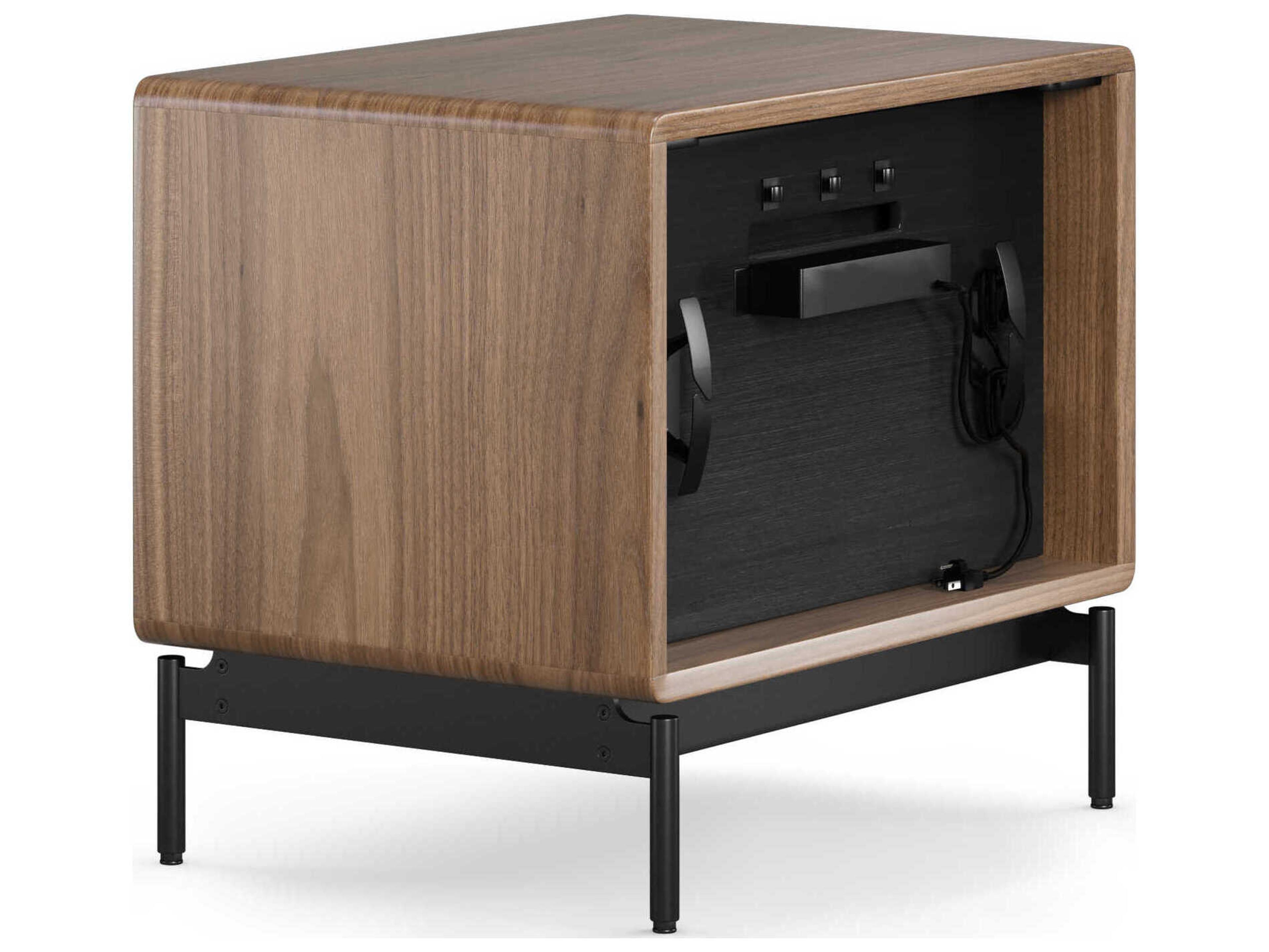 BDI Linq Natural 1-Drawer Brown Walnut Wood Nightstand