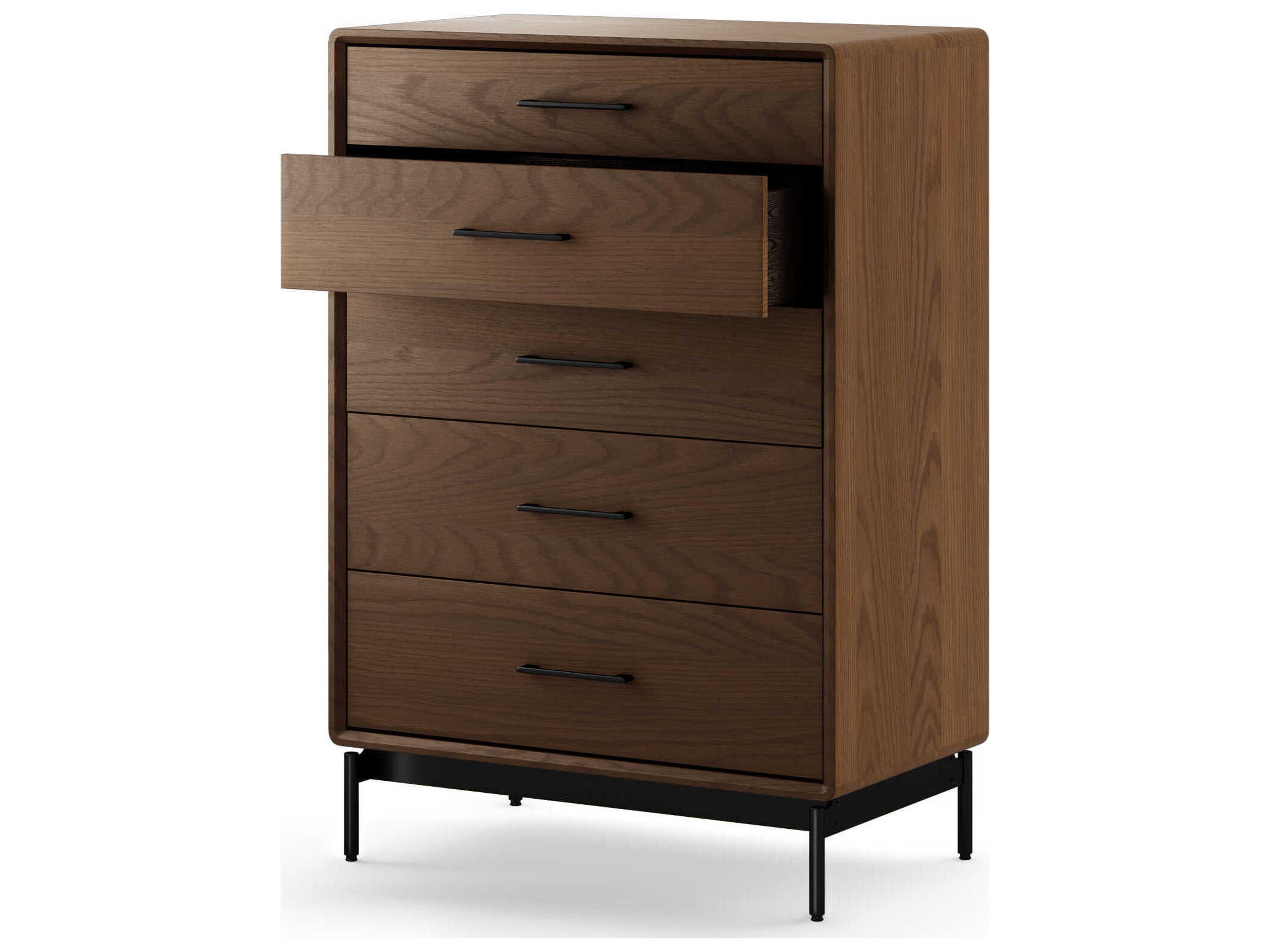 BDI Linq Toasted Oak Black Brown Hardwood Accent Chest