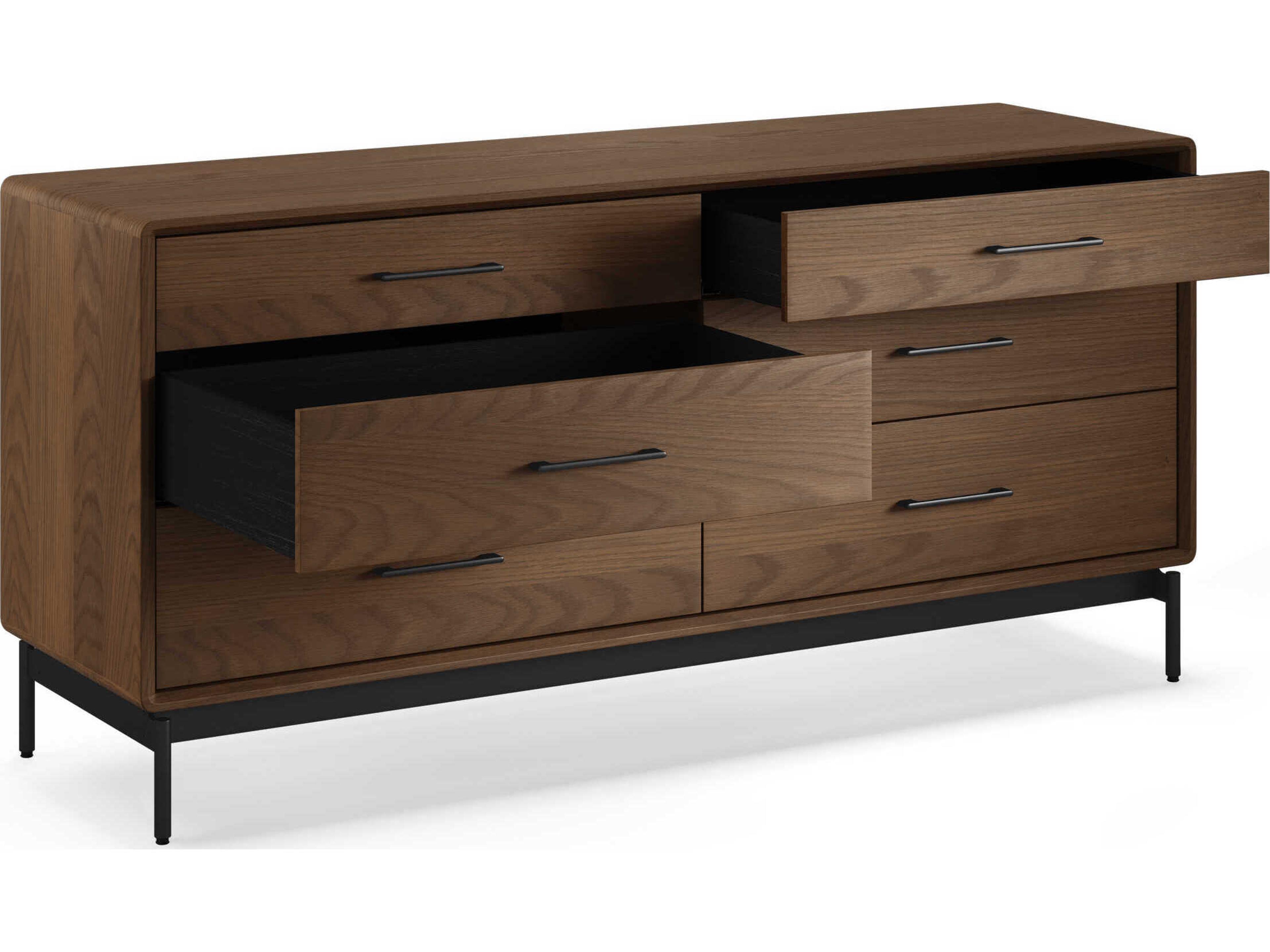 BDI Linq 6-Drawers Brown Hardwood Double Dresser