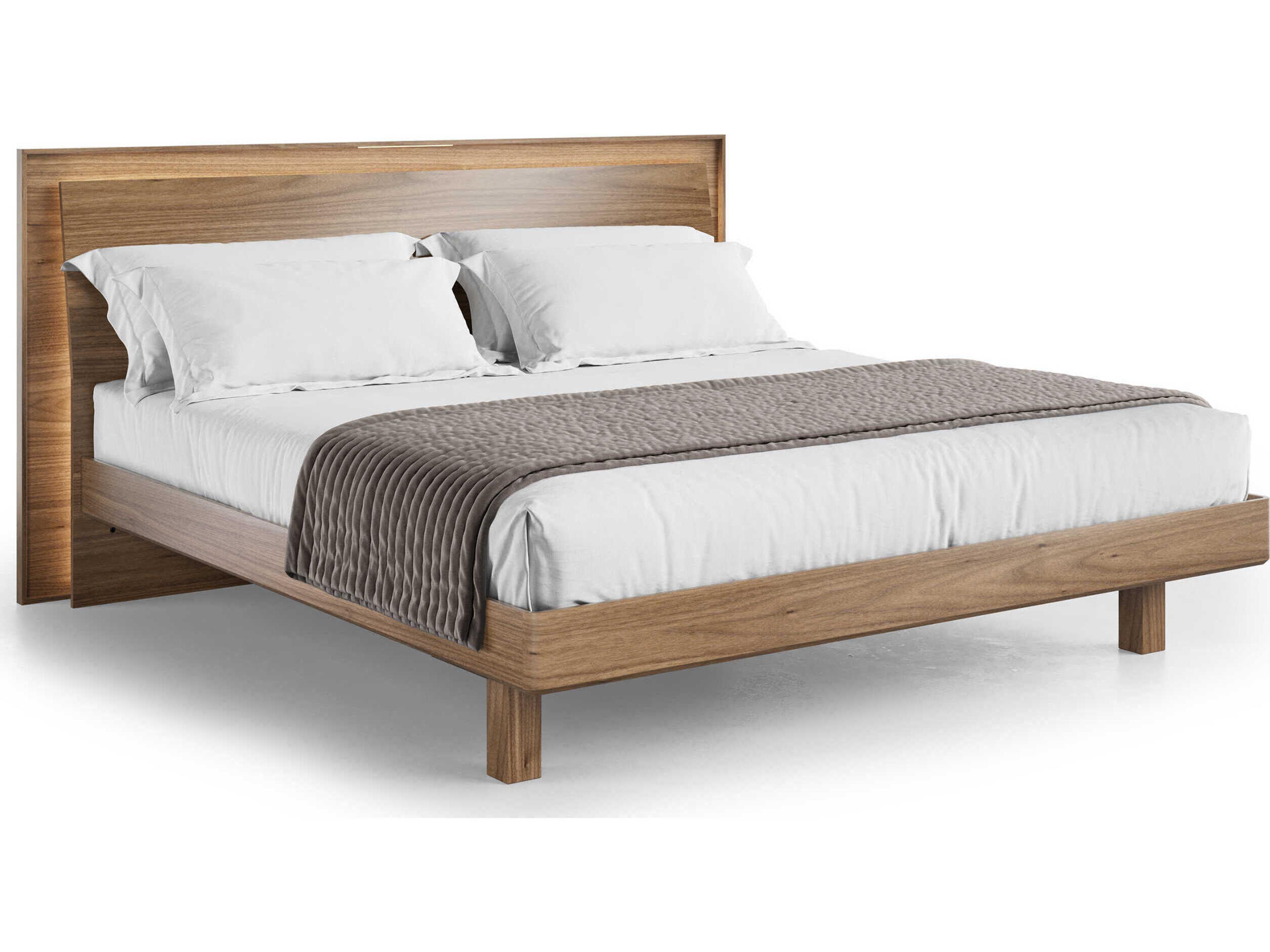 Kava Brown Hardwood Wood King Platform Bed