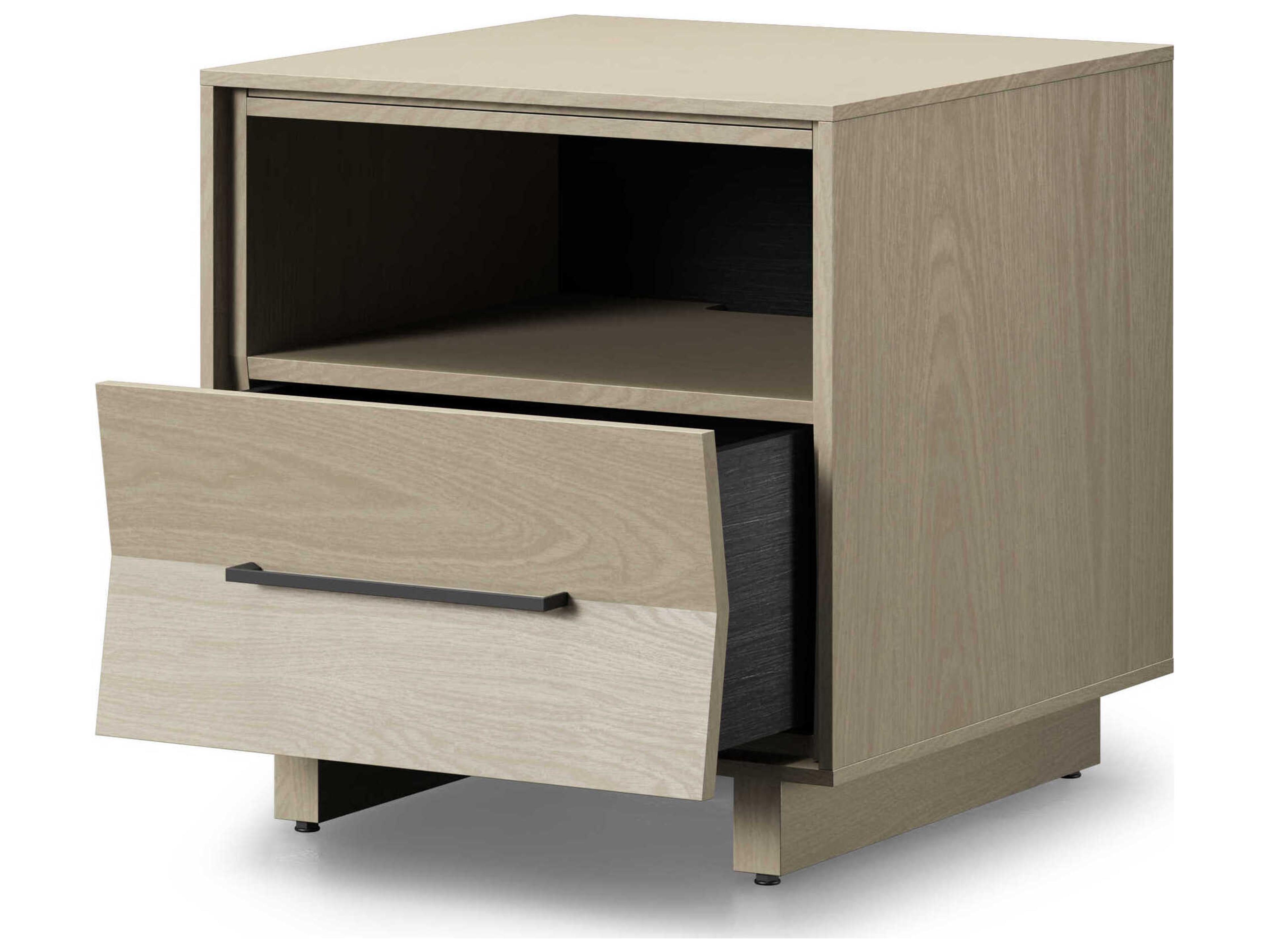 BDI Kava 1-Drawer White Hardwood Nightstand