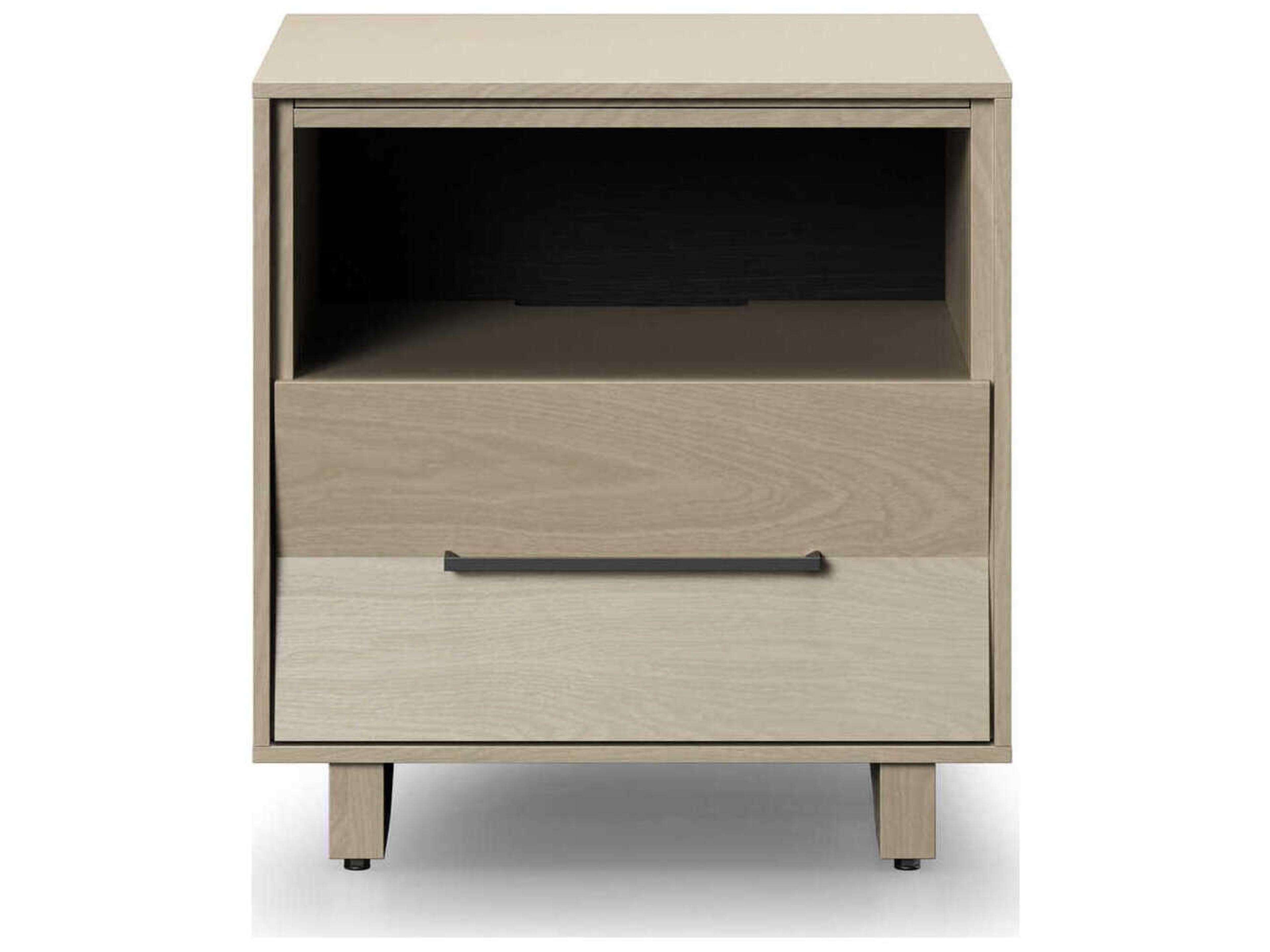 BDI Kava 1-Drawer White Hardwood Nightstand