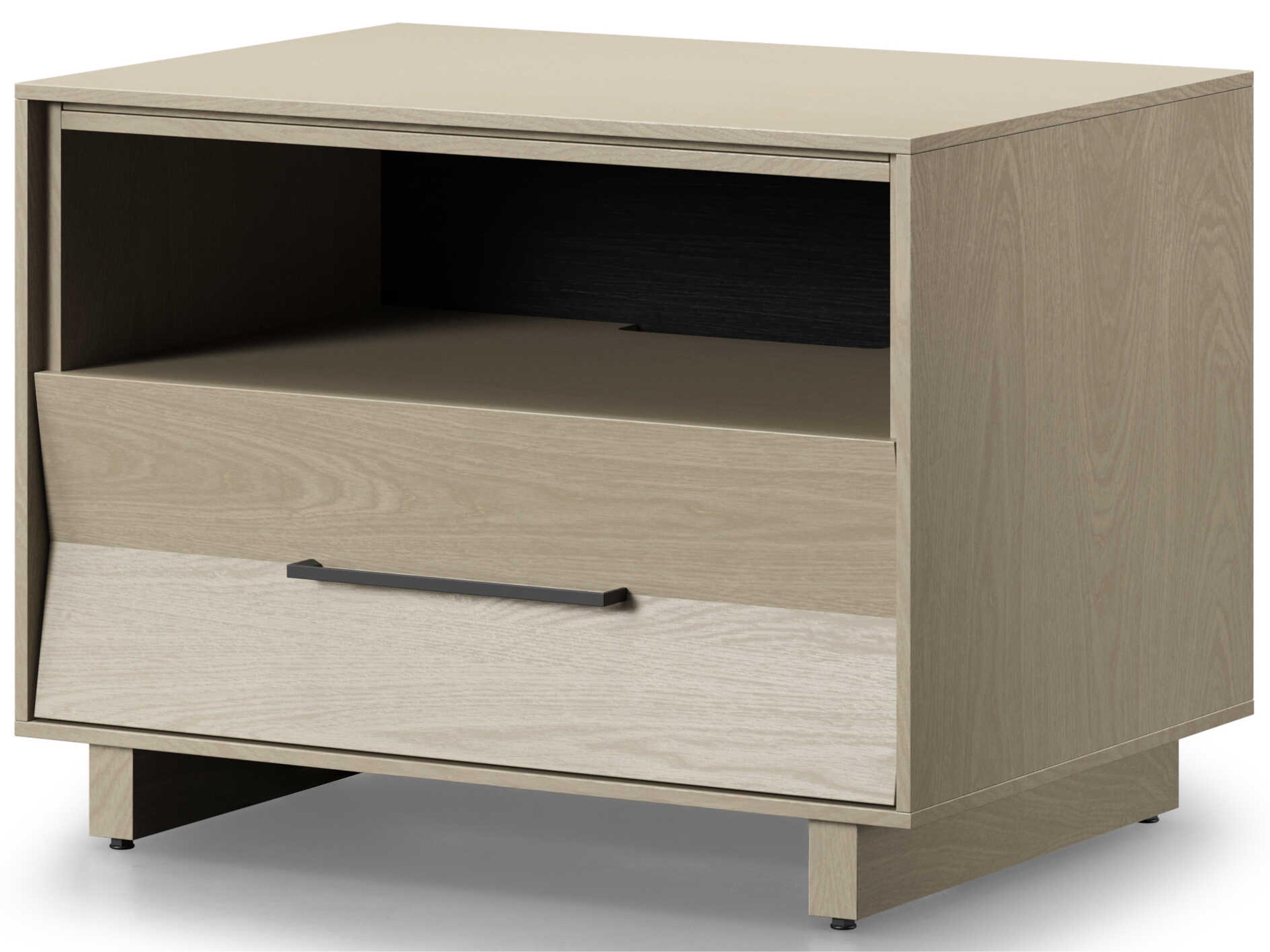 28-Inch Nightstand Kava Washed Oak Sliding Top