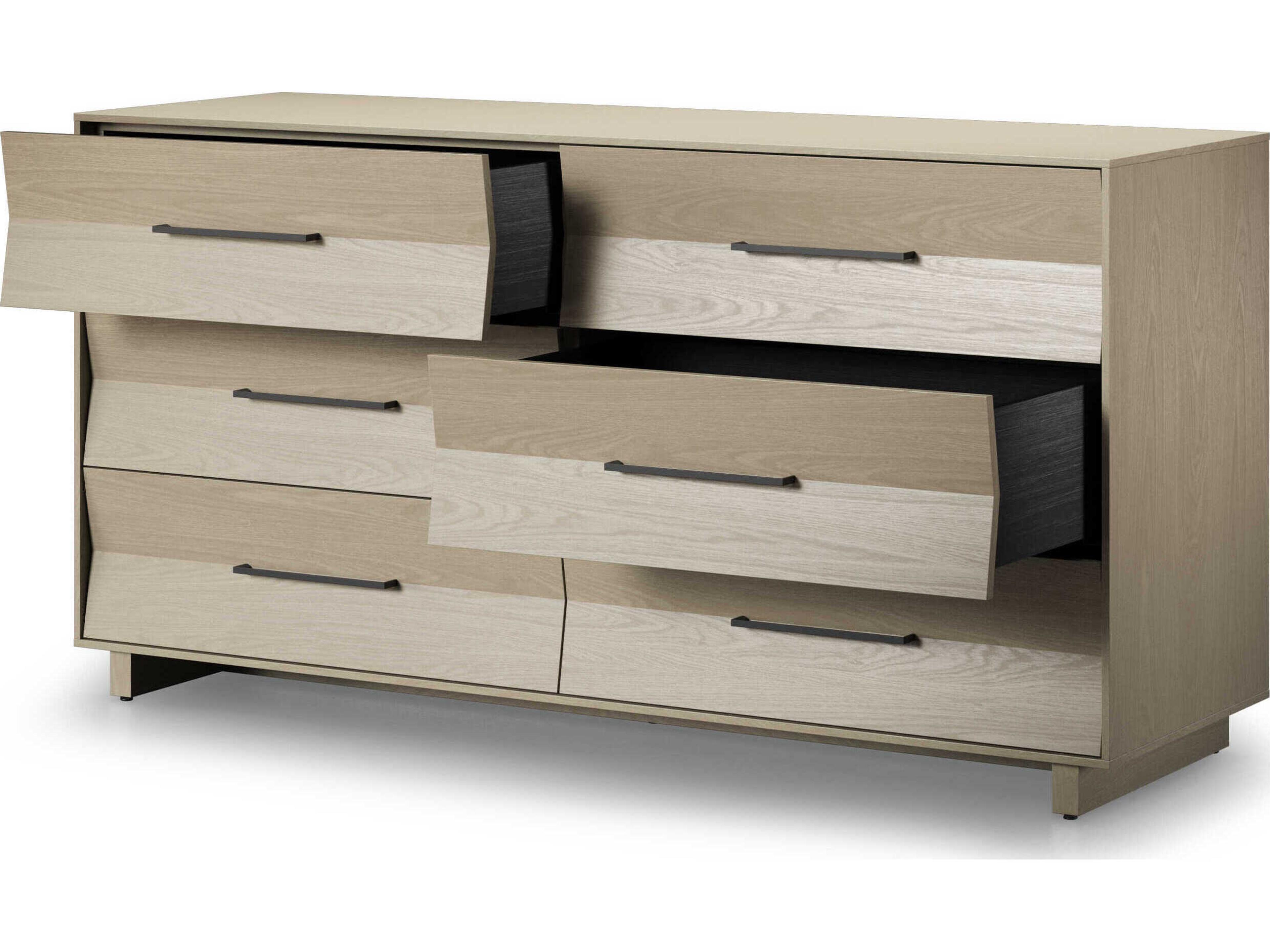 BDI Kava 6-Drawers White Hardwood Double Dresser