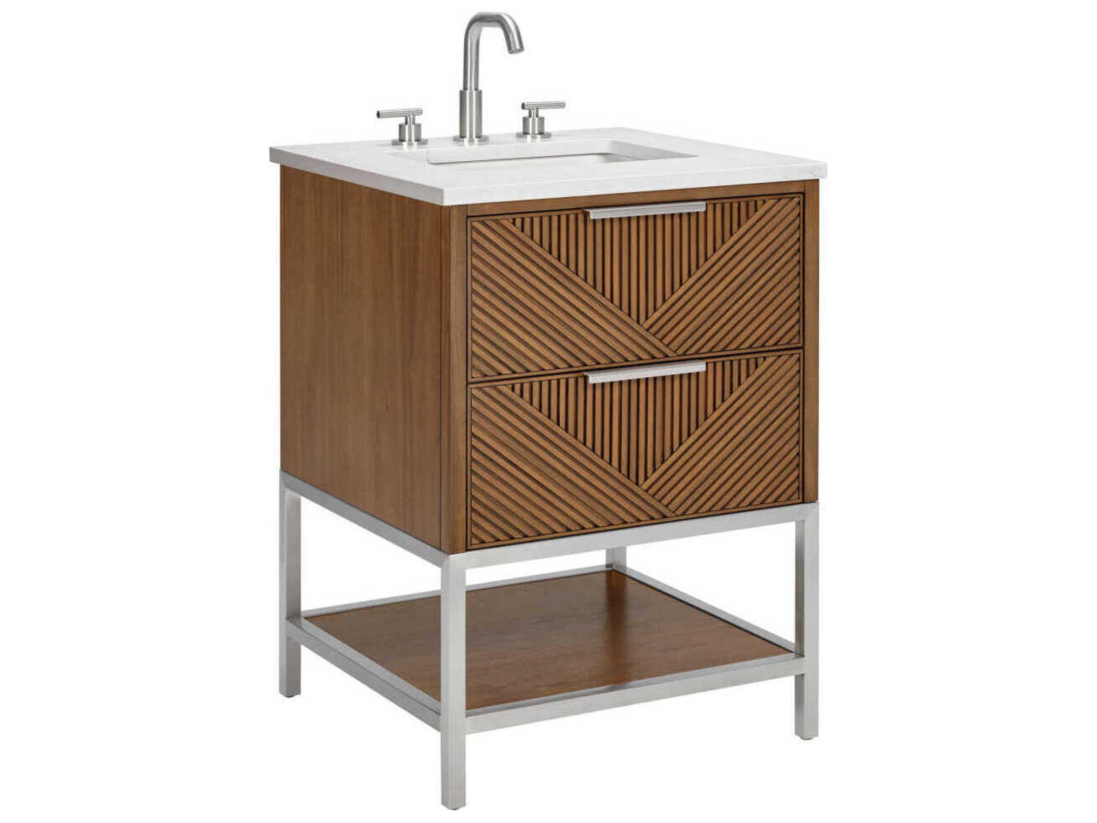 BEMMA Diamond 24" Walnut Brushed Nickel Vanity