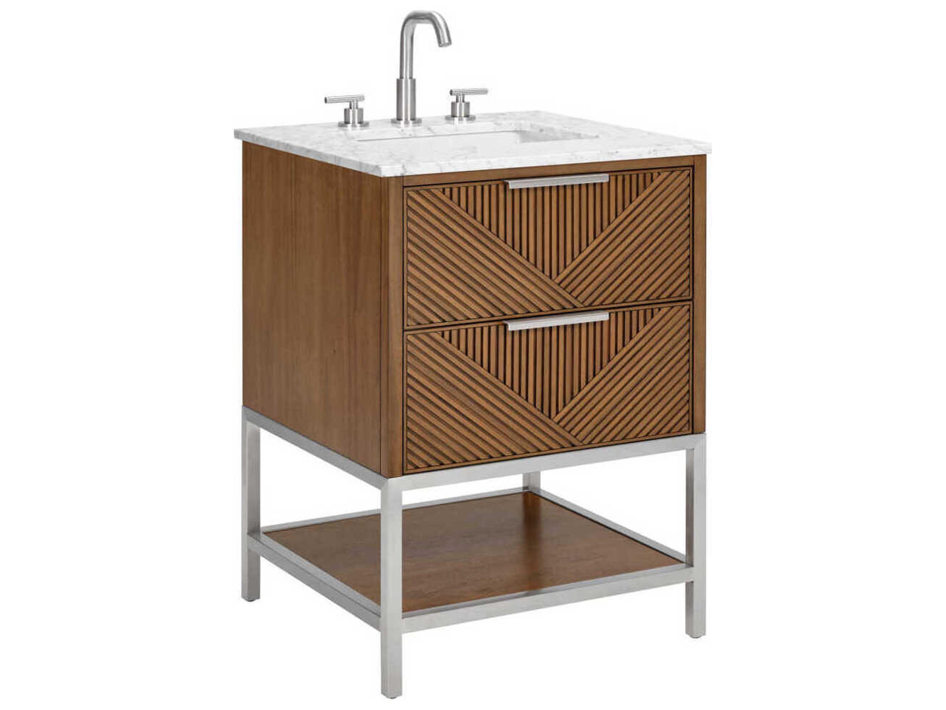 BEMMA Diamond 24" Walnut Brushed Nickel Vanity