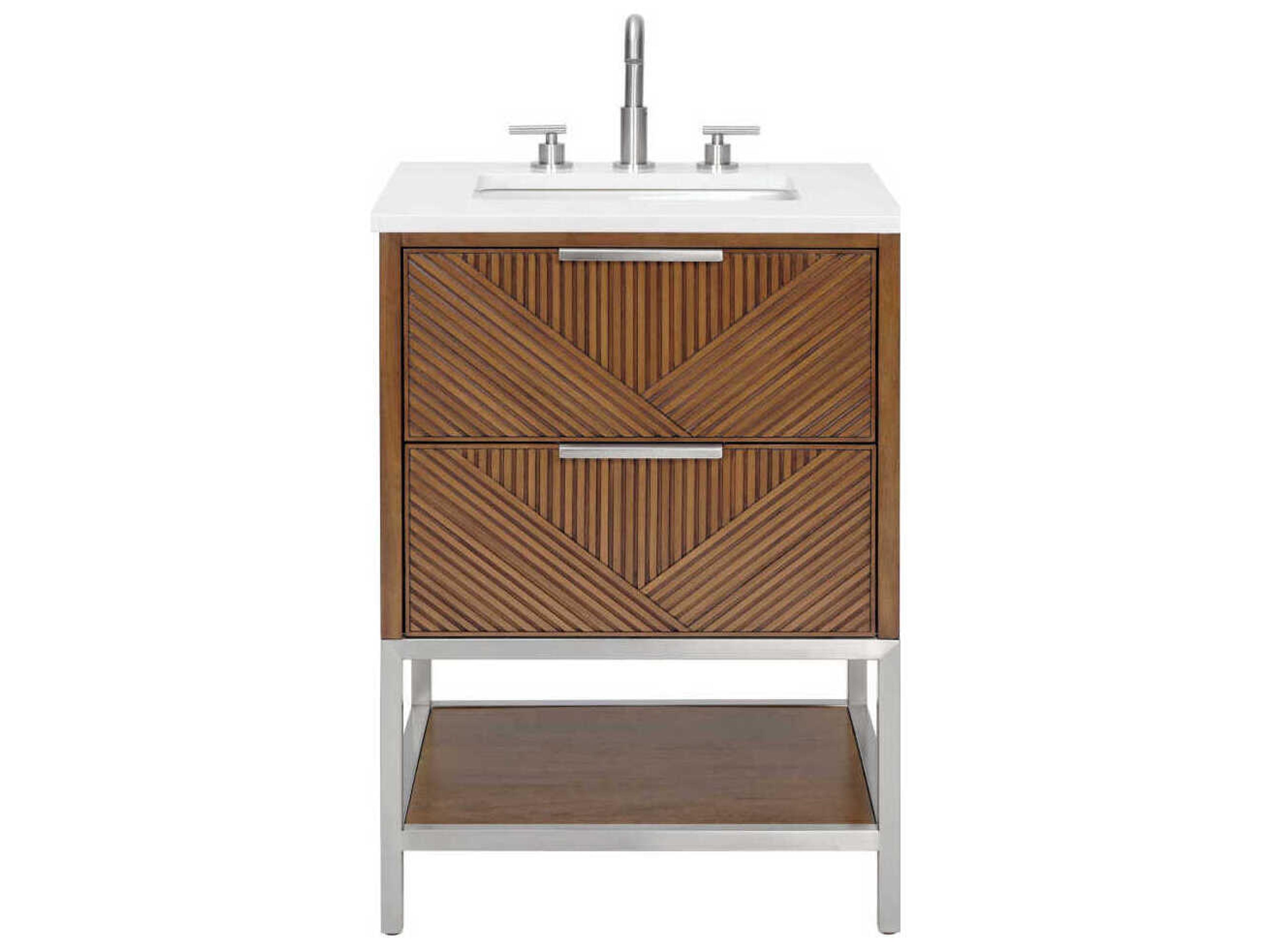 BEMMA Diamond 24" Walnut Brushed Nickel Vanity