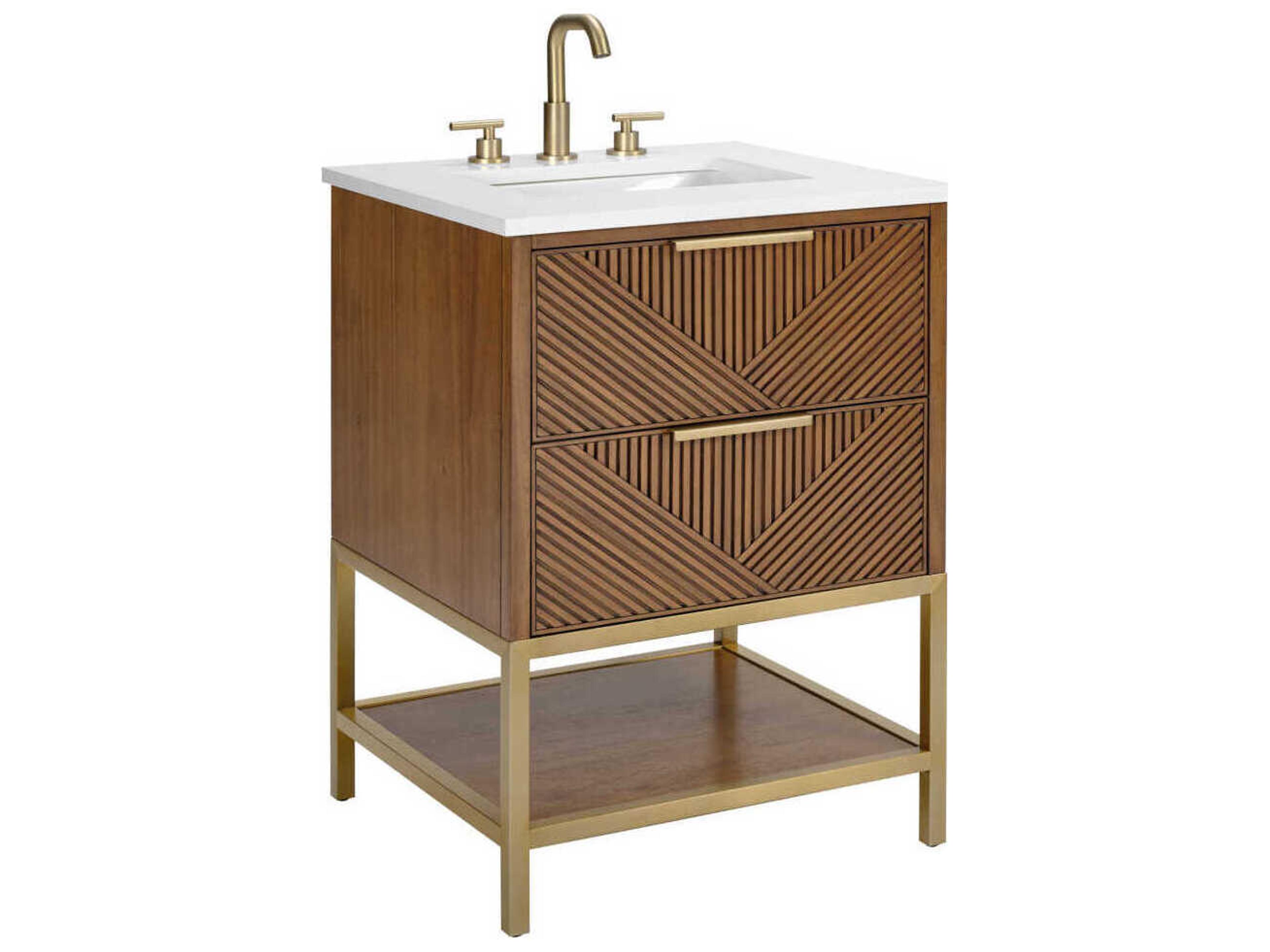 Diamond 24" Walnut Satin Brass Vanity