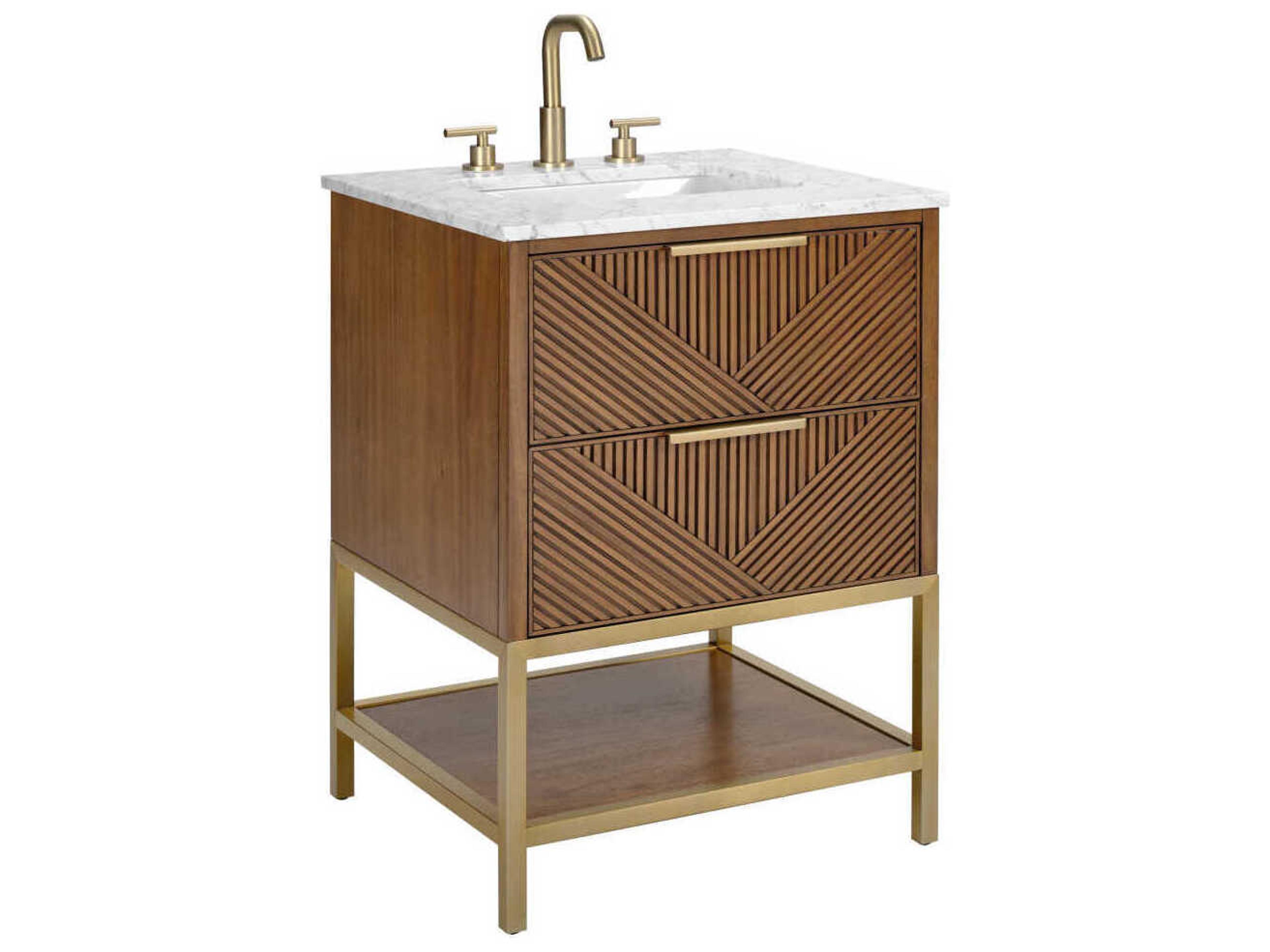 BEMMA Diamond 24" Walnut Satin Brass Vanity