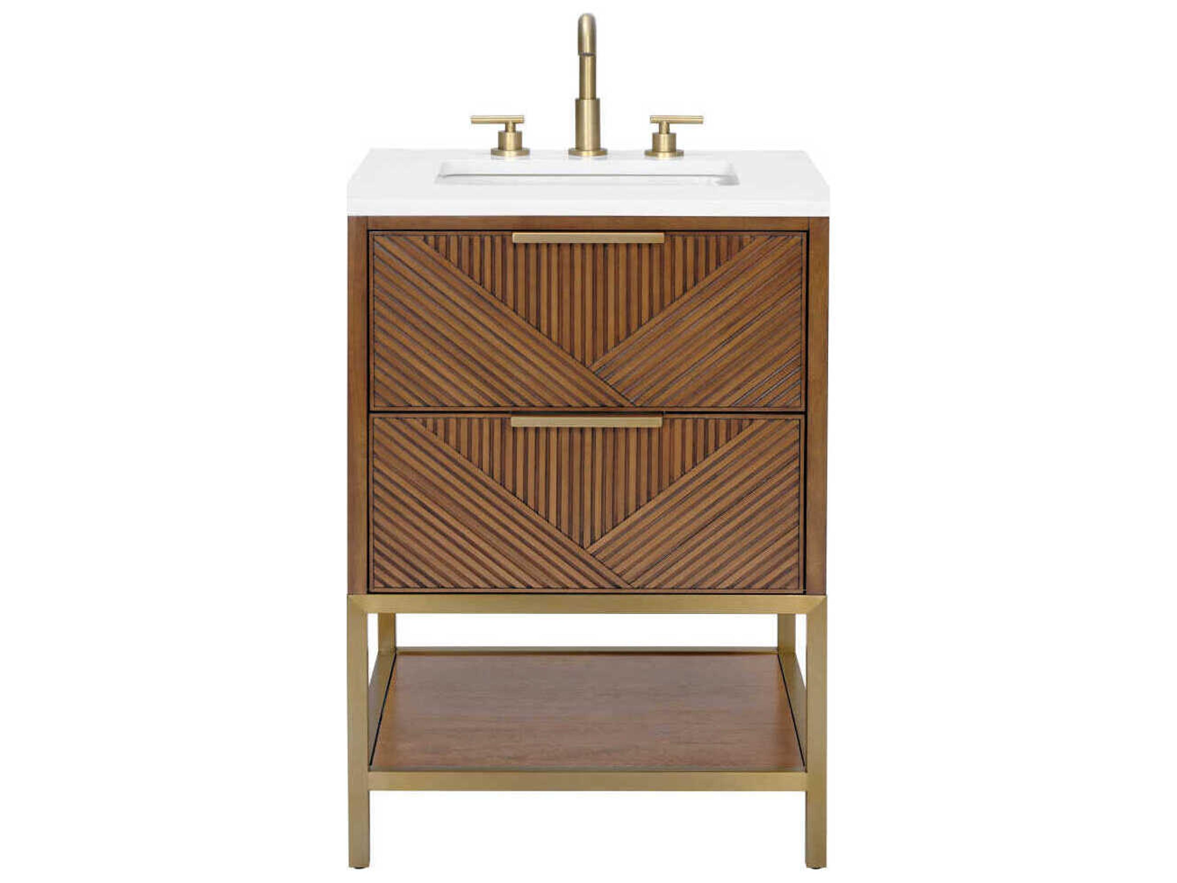 BEMMA Diamond 24" Walnut Satin Brass Vanity