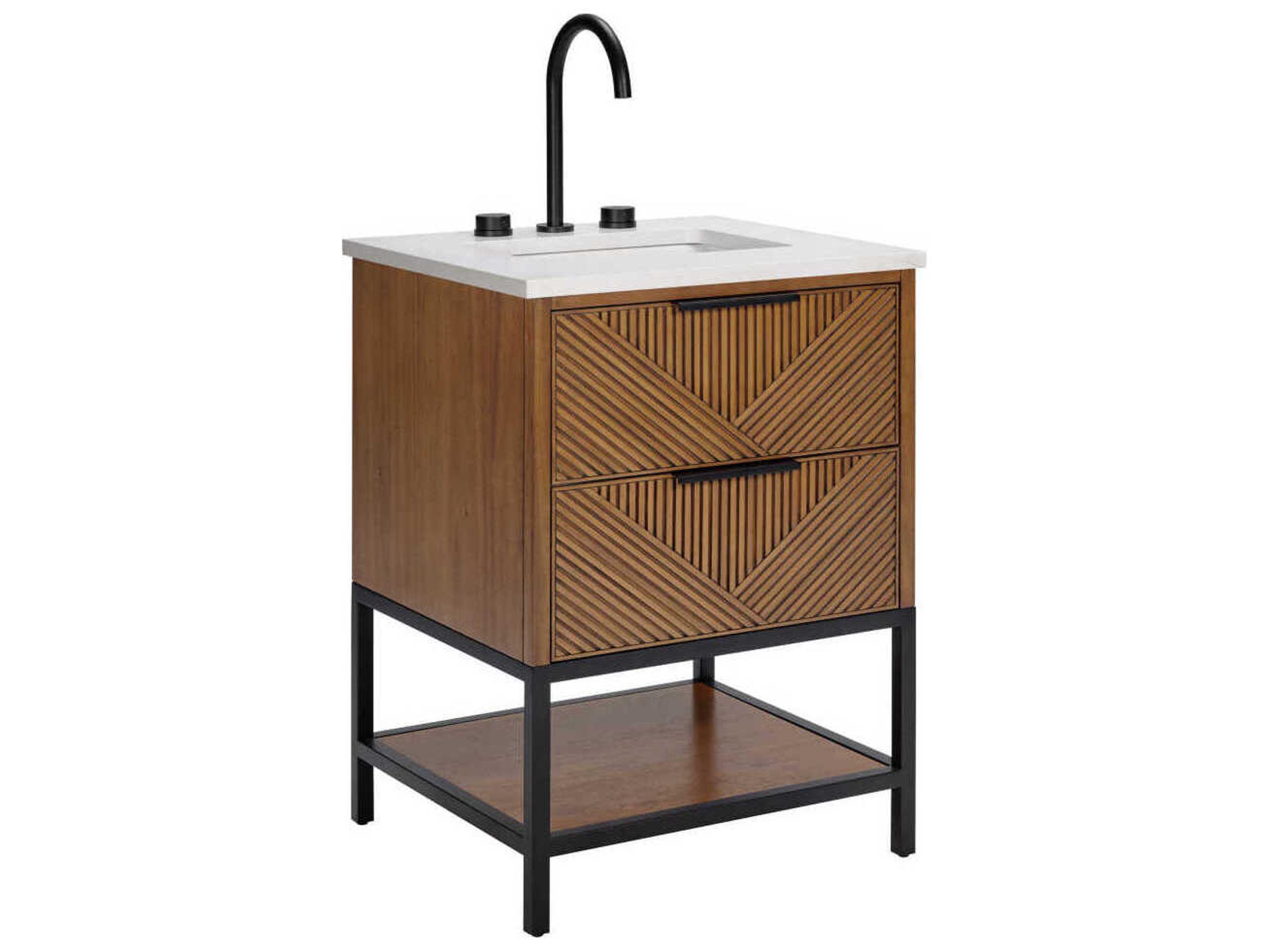 BEMMA Diamond 24" Walnut Matte Black Vanity