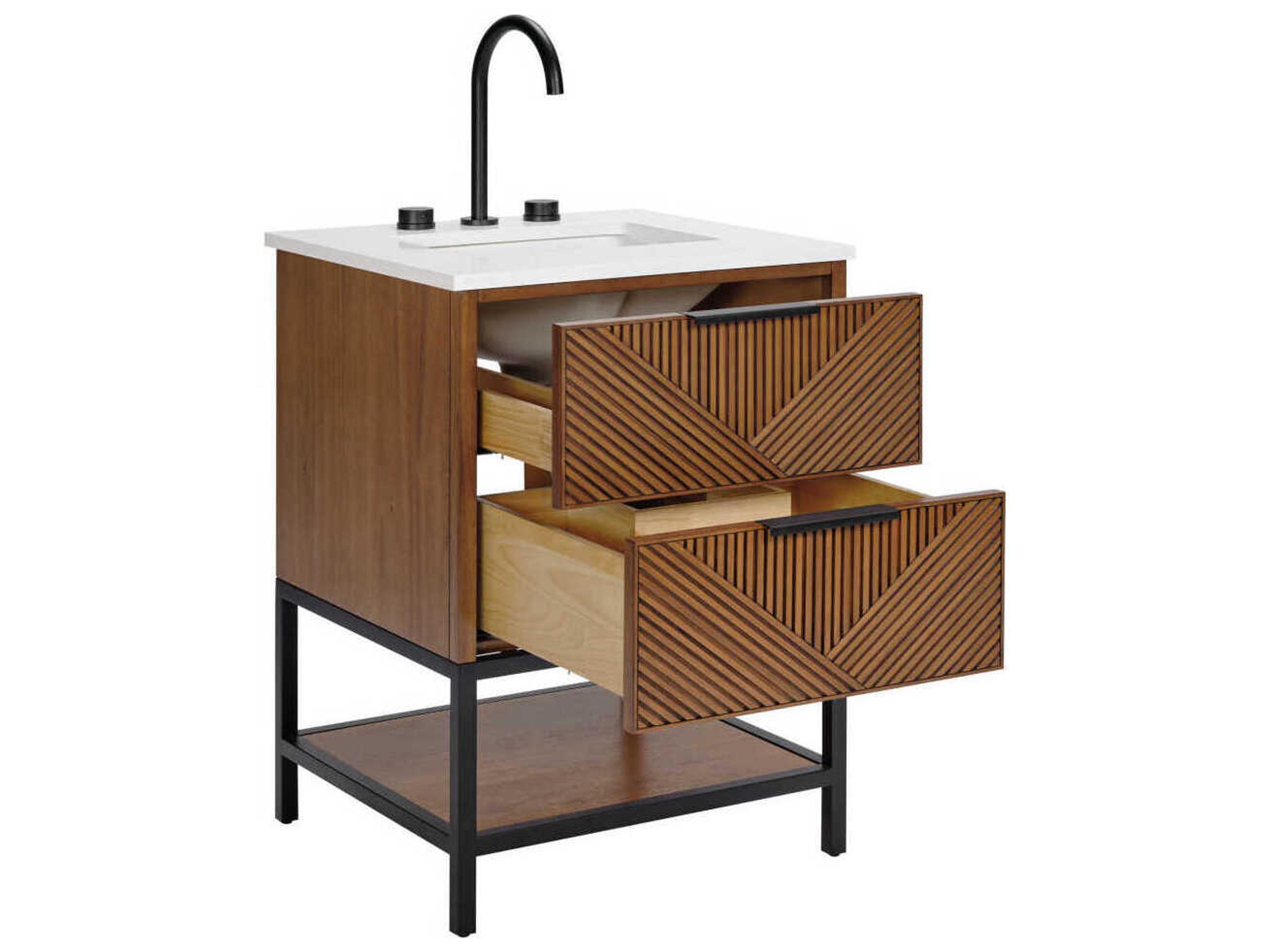 BEMMA Diamond 24" Walnut Matte Black Vanity