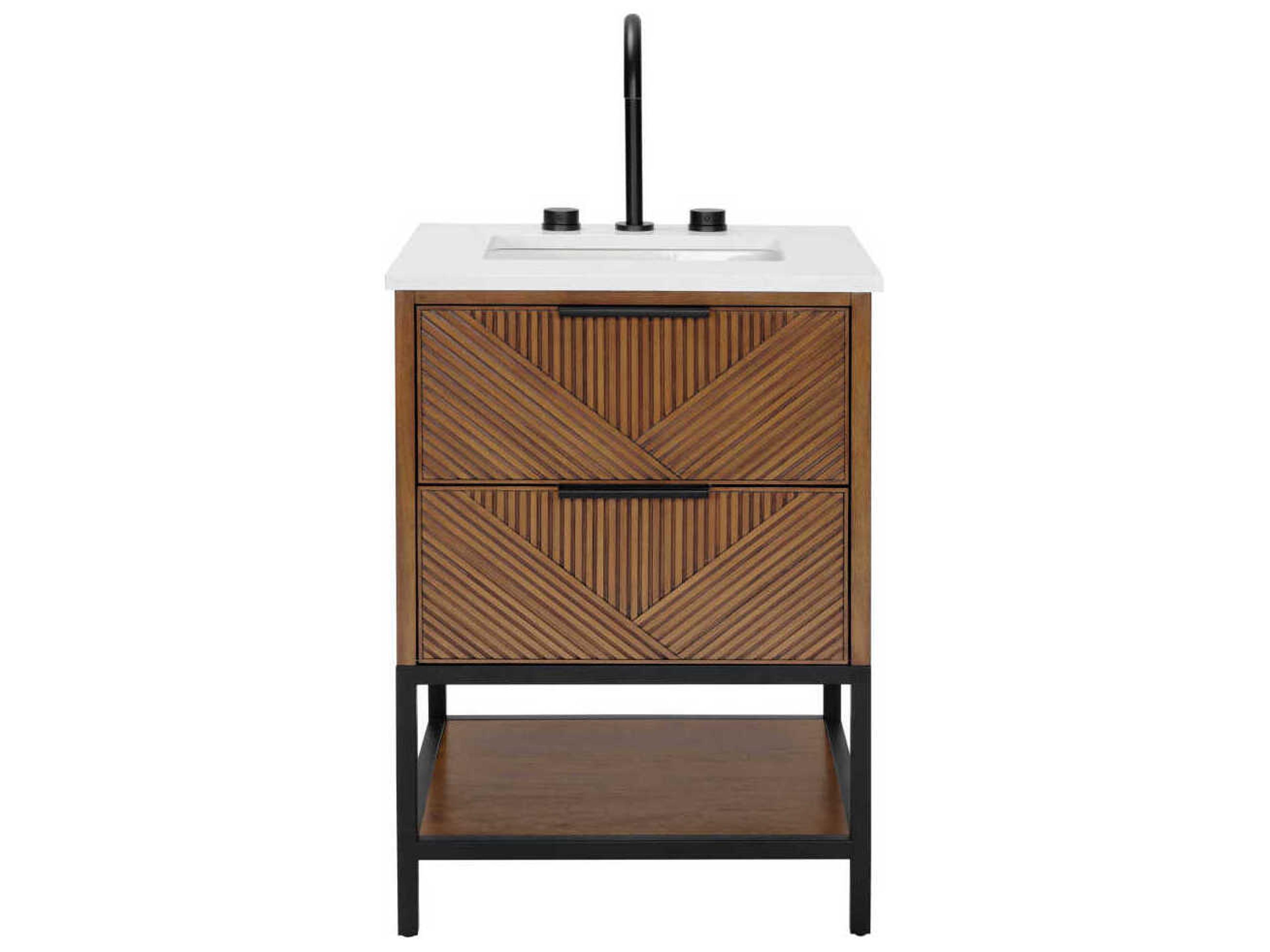 BEMMA Diamond 24" Walnut Matte Black Vanity
