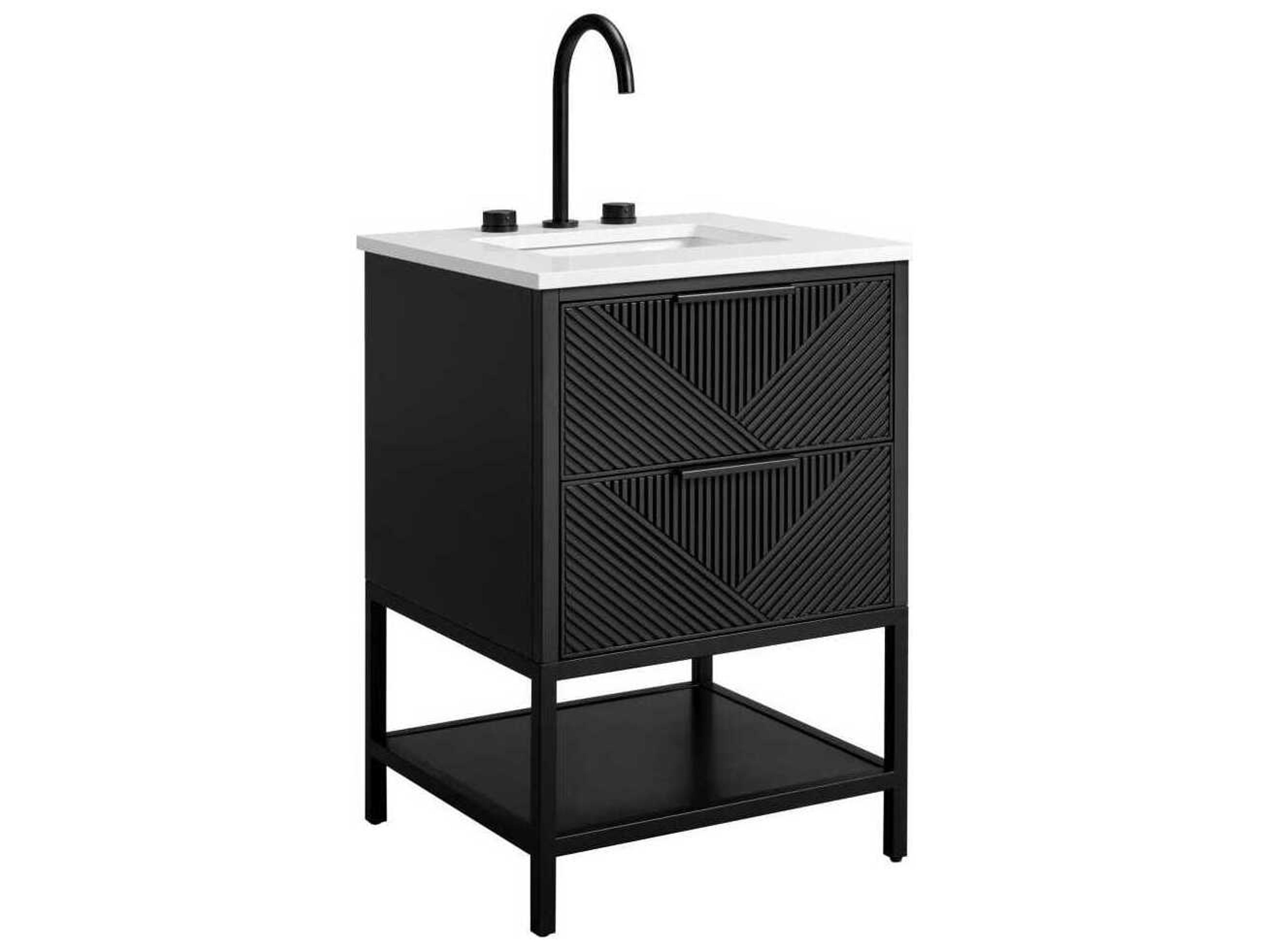 Diamond 24" Charcoal Black Matte Vanity
