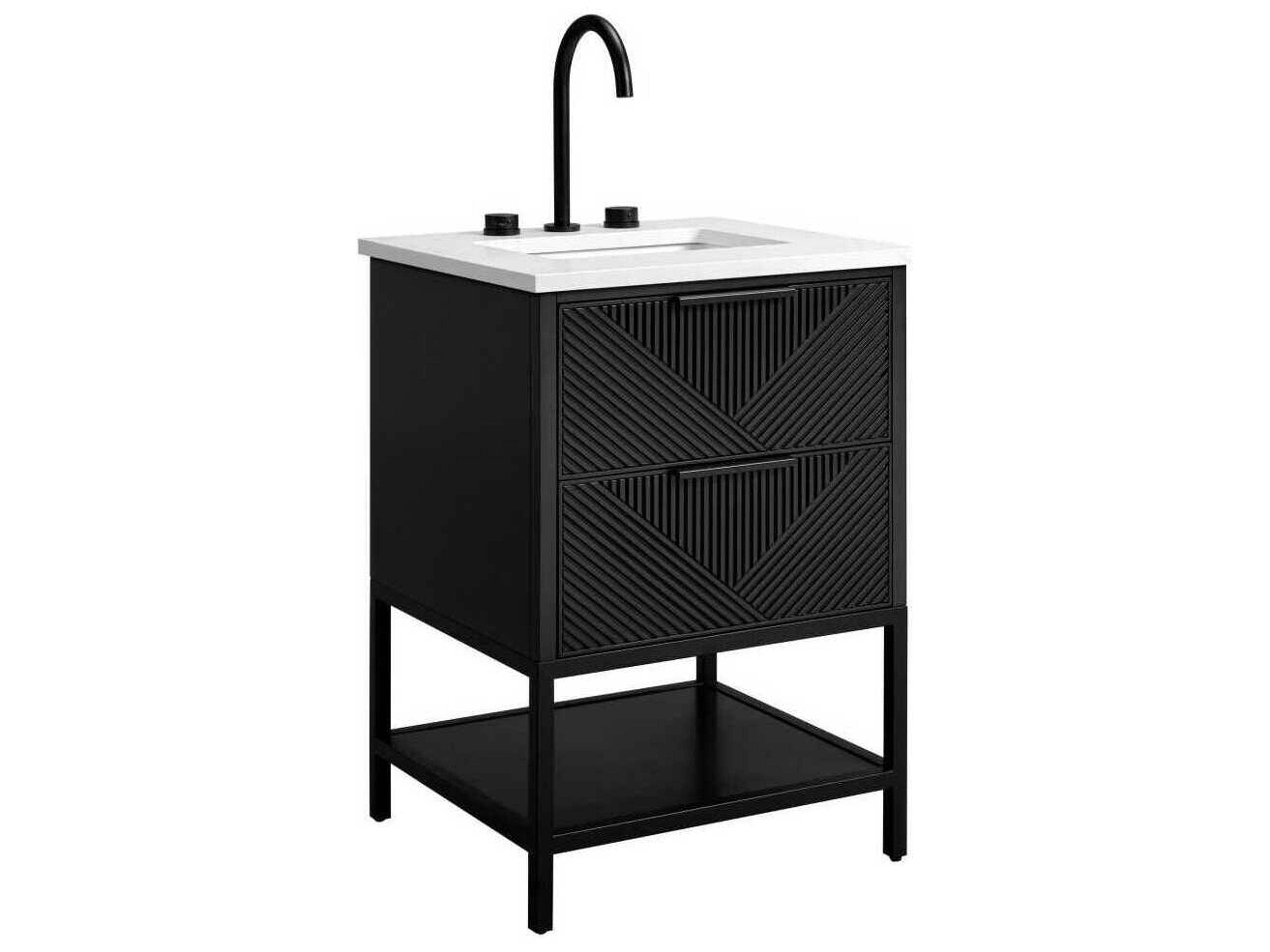 BEMMA Diamond 24" Charcoal Black Matte Vanity