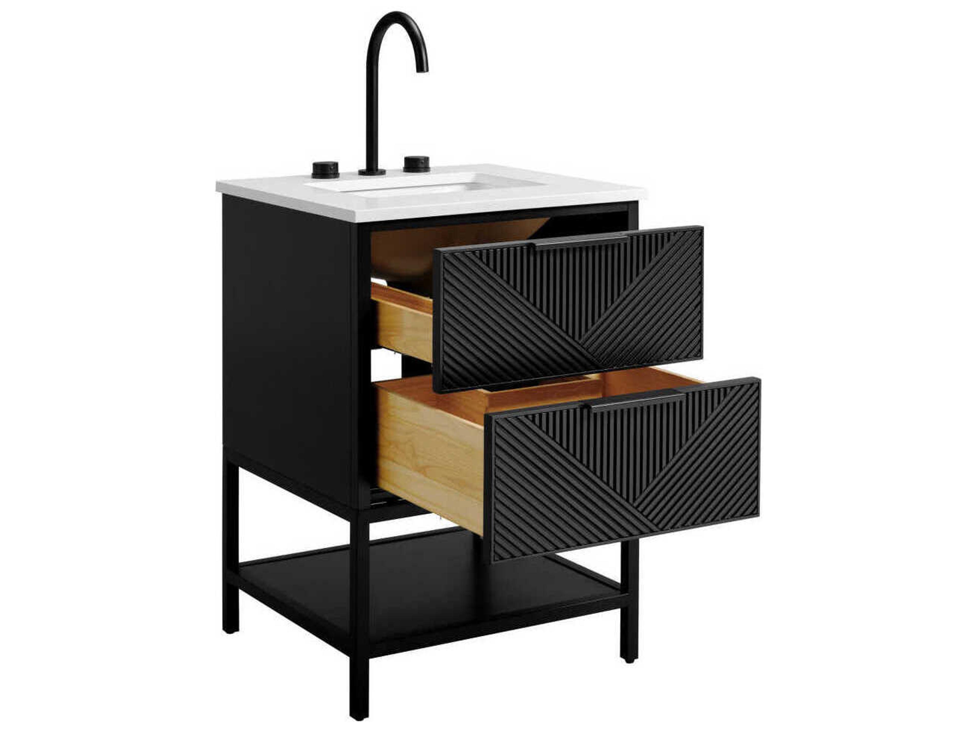 BEMMA Diamond 24" Charcoal Black Matte Vanity