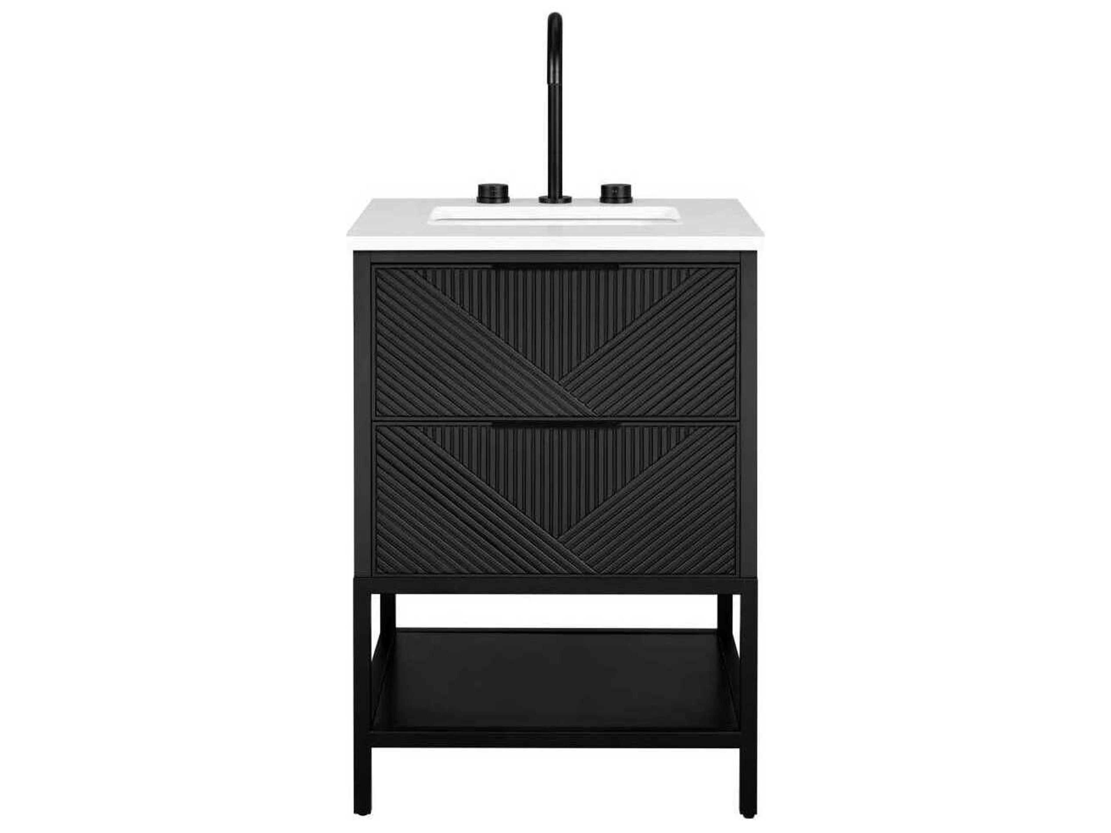 BEMMA Diamond 24" Charcoal Black Matte Vanity