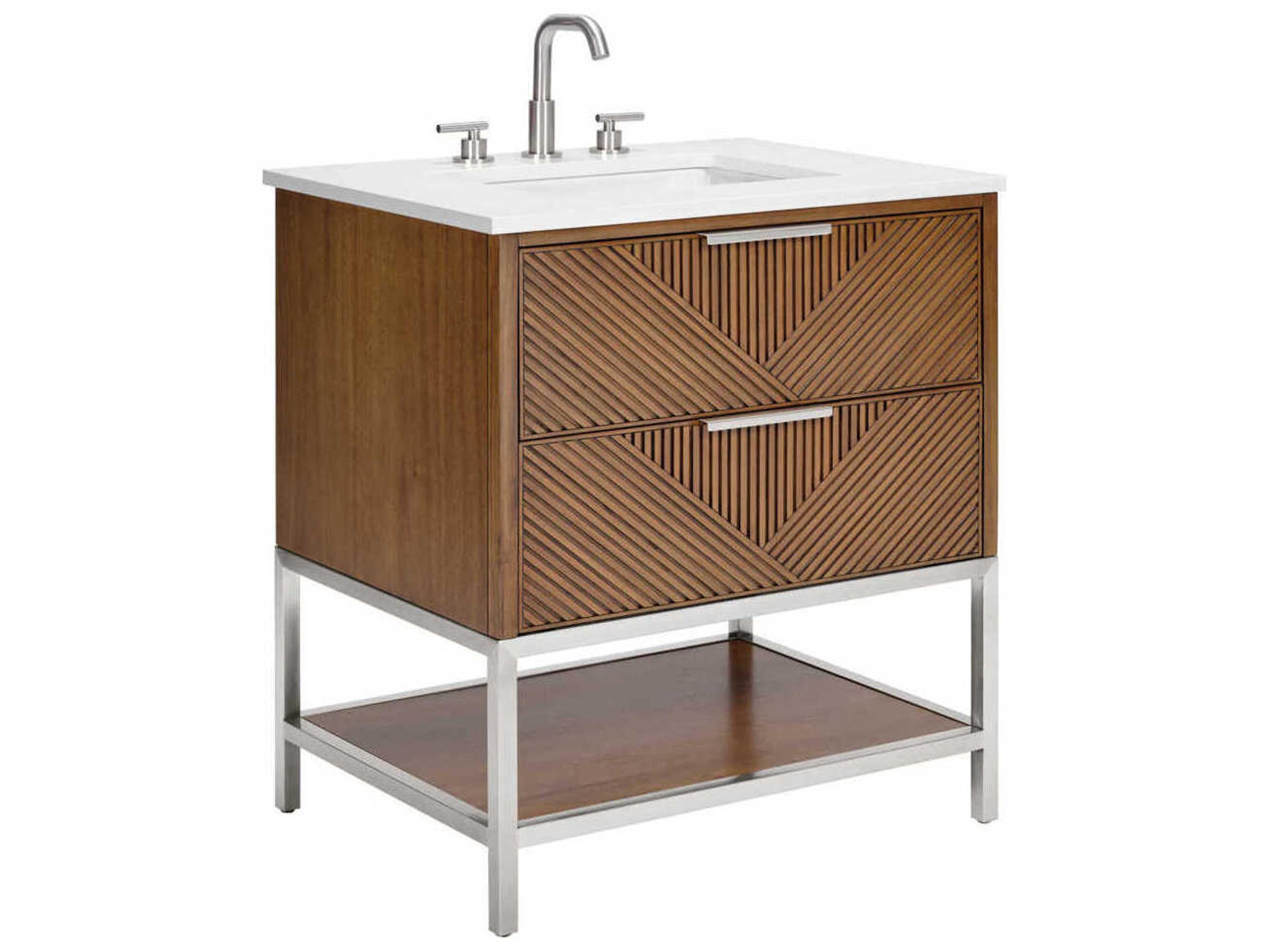 Diamond 30" Walnut Brushed Nickel Vanity