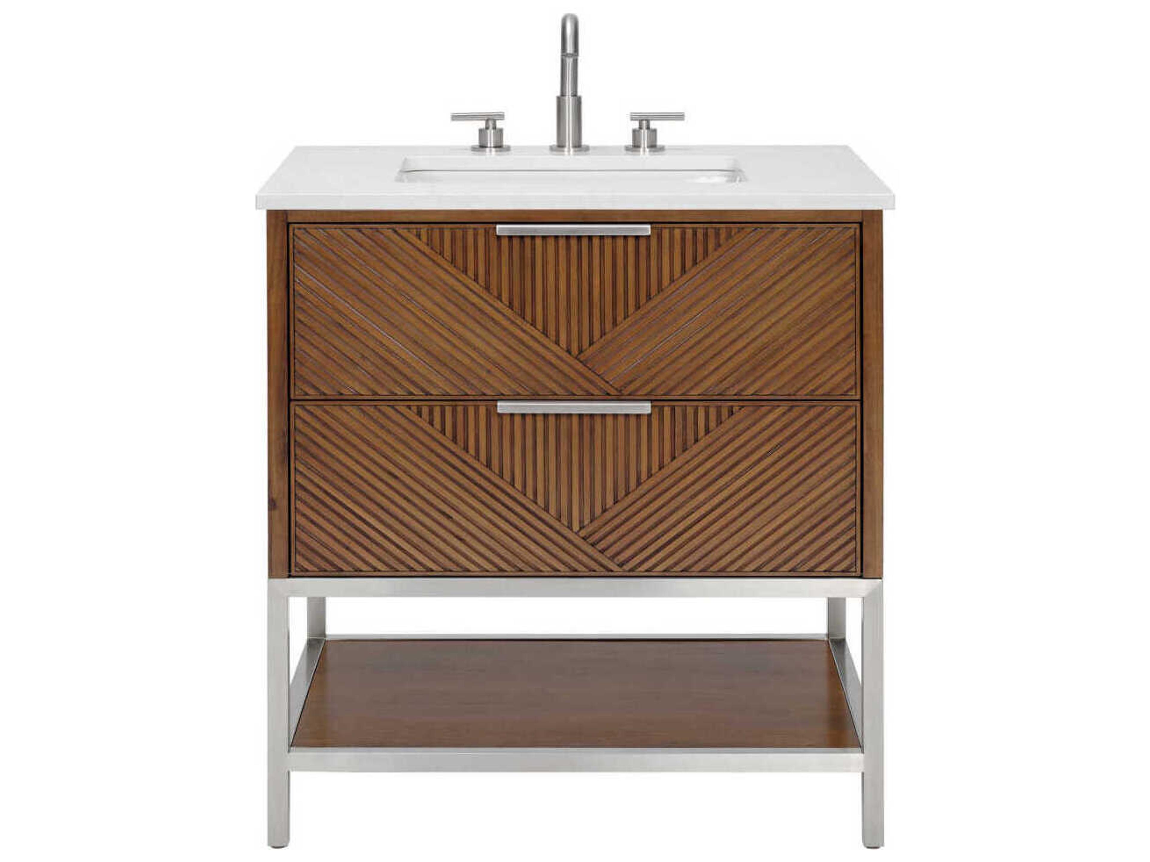 BEMMA Diamond 30" Walnut Brushed Nickel Vanity