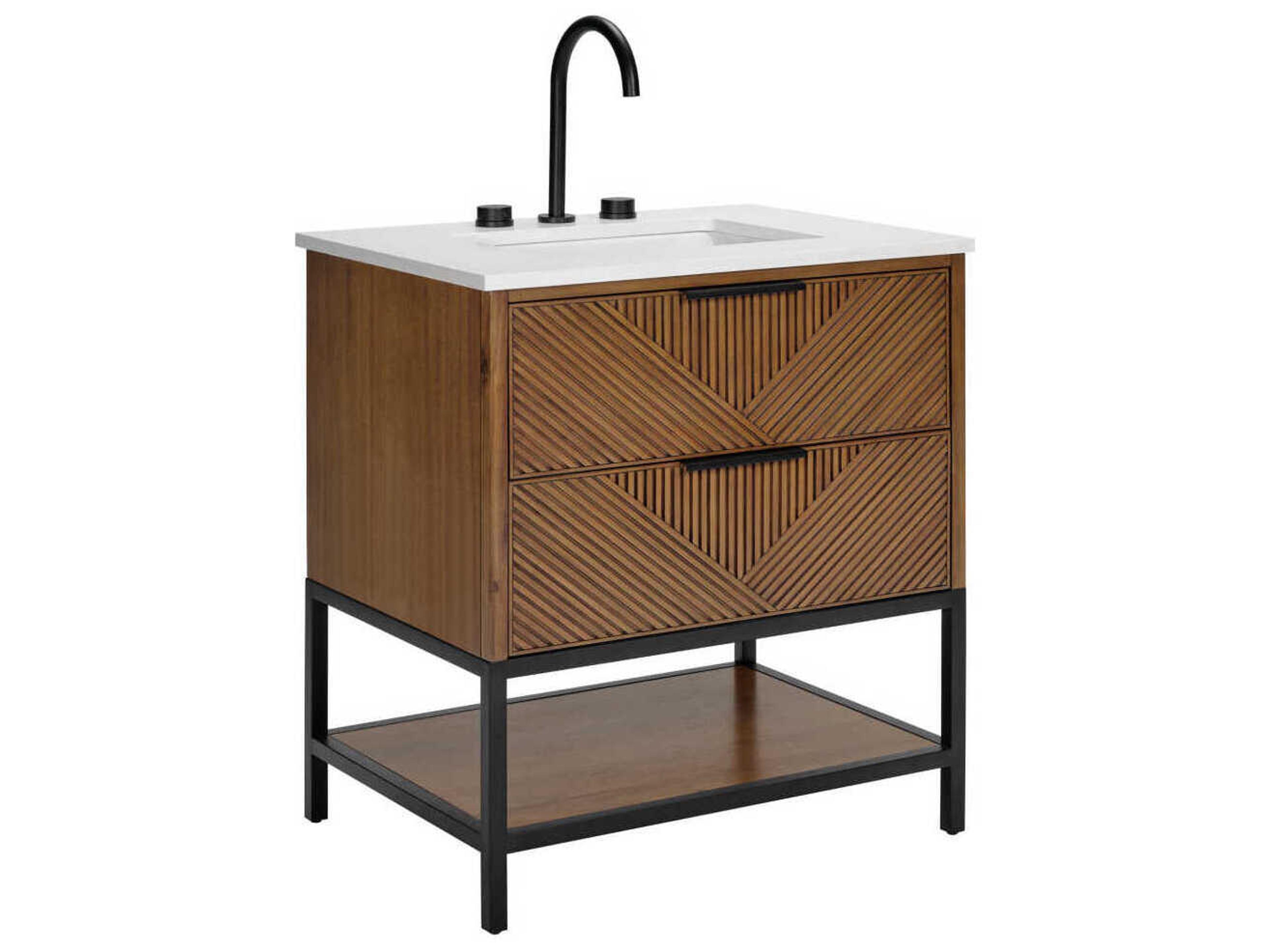 Diamond 30" Walnut Matte Black Vanity
