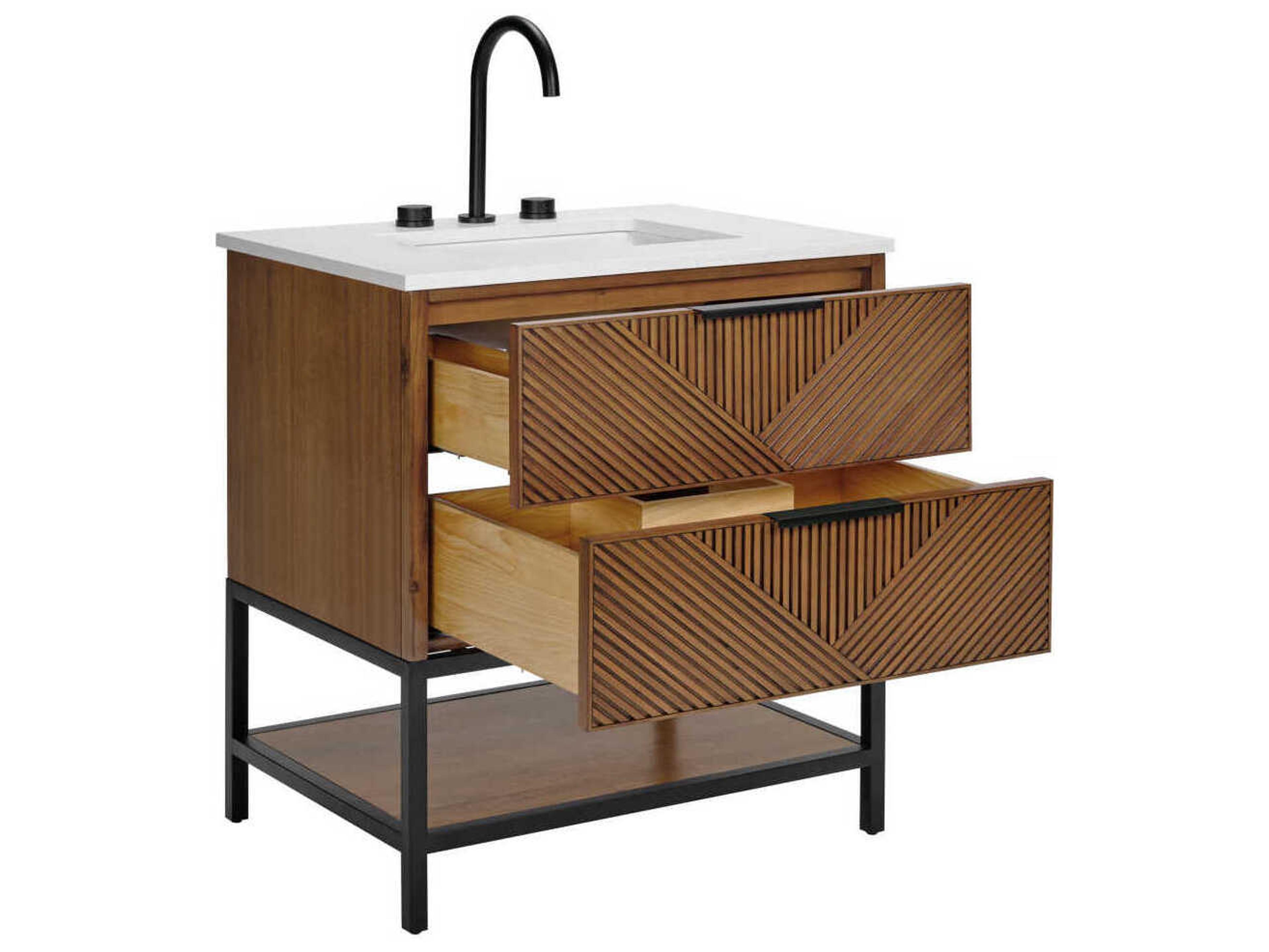 BEMMA Diamond 30" Walnut Matte Black Vanity