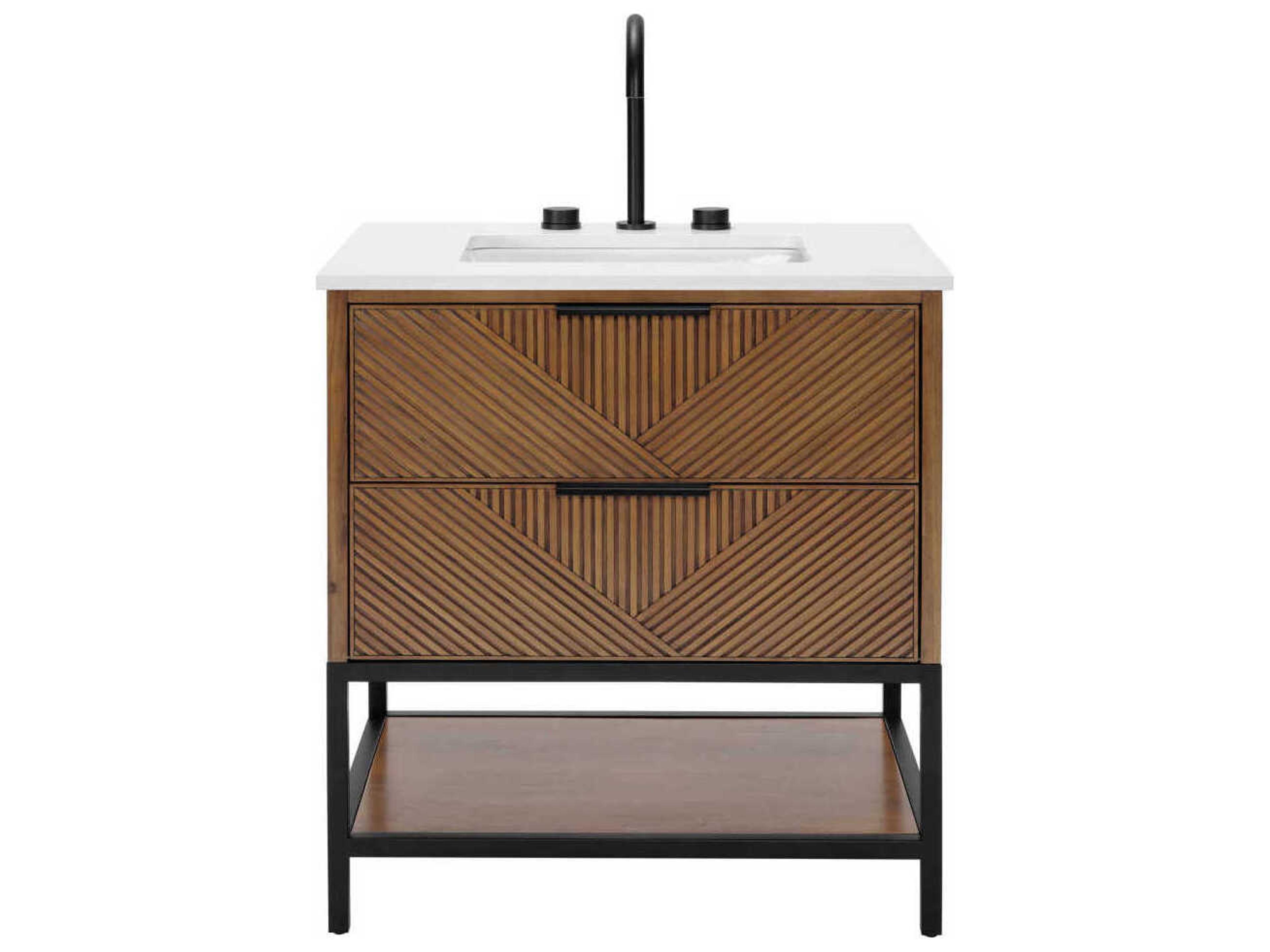 BEMMA Diamond 30" Walnut Matte Black Vanity