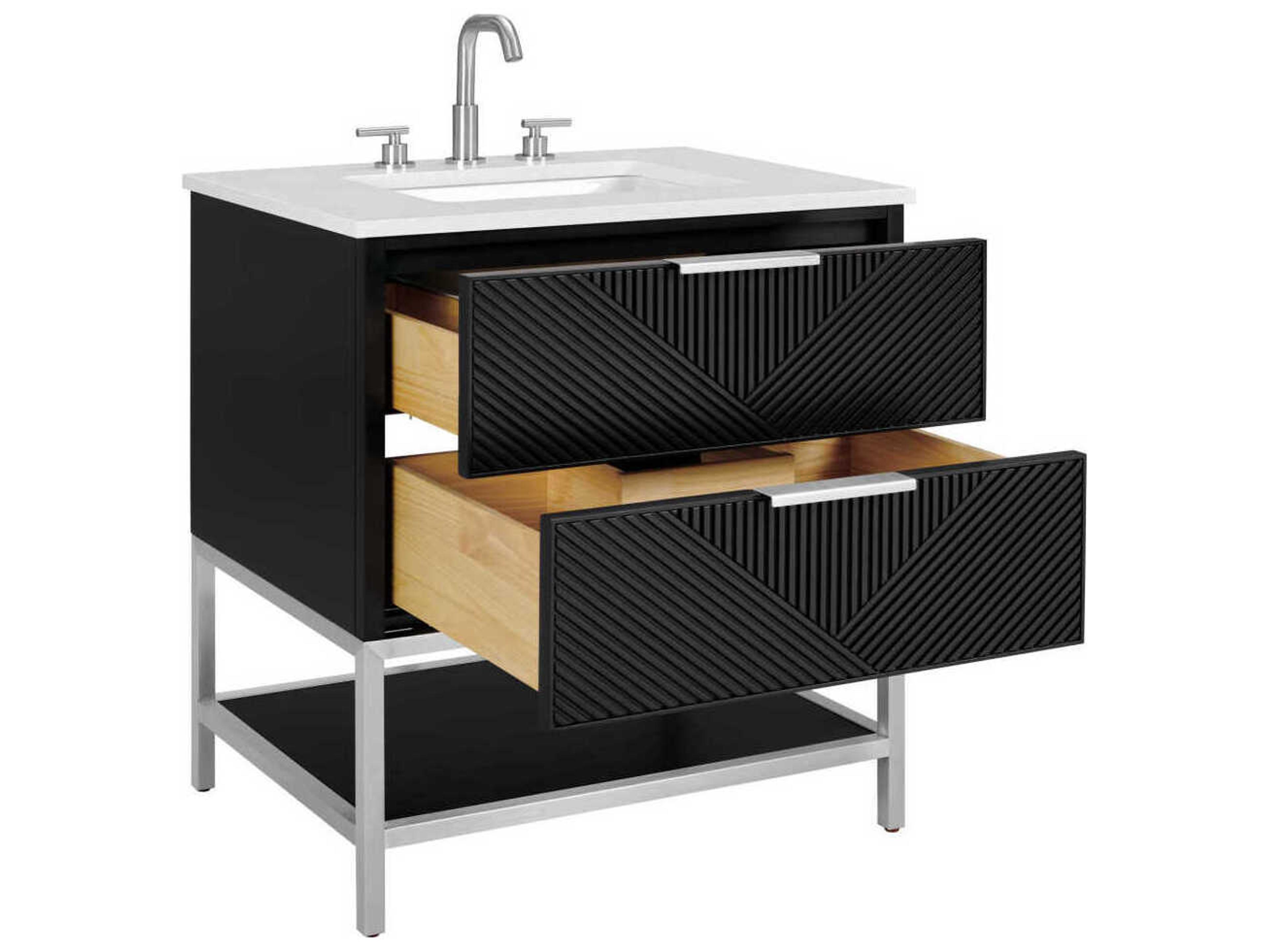 BEMMA Diamond 30" Charcoal Black Brushed Nickel Vanity