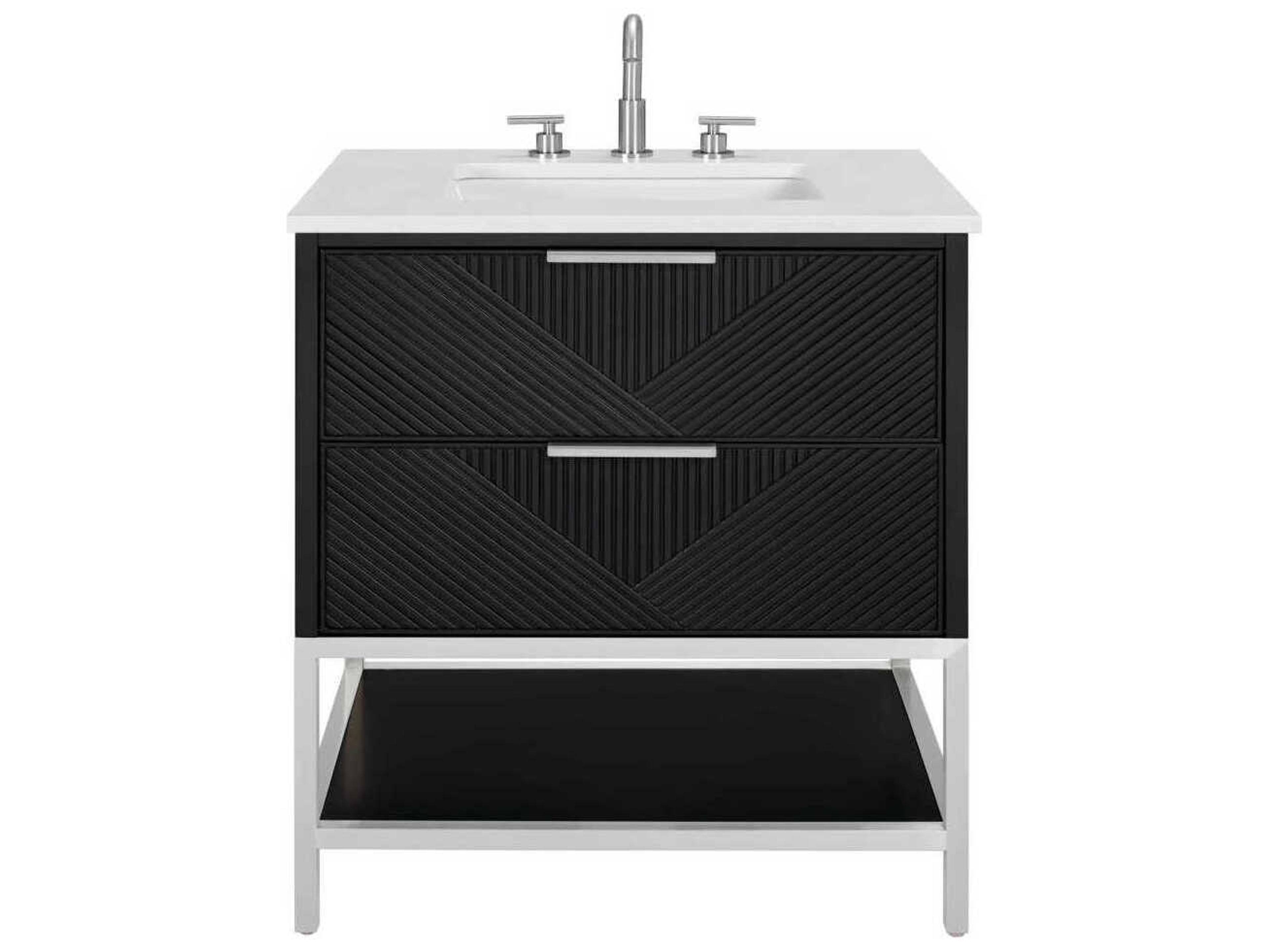 BEMMA Diamond 30" Charcoal Black Brushed Nickel Vanity