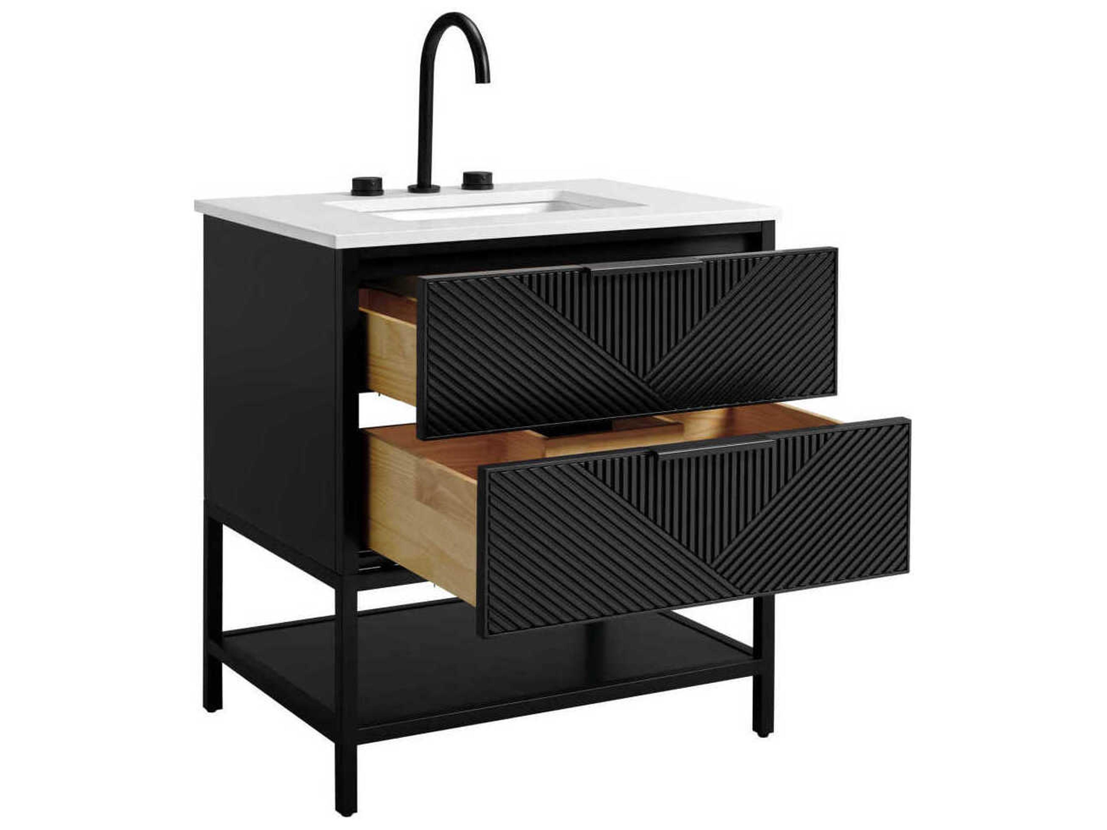 BEMMA Diamond 30" Charcoal Black Matte Vanity