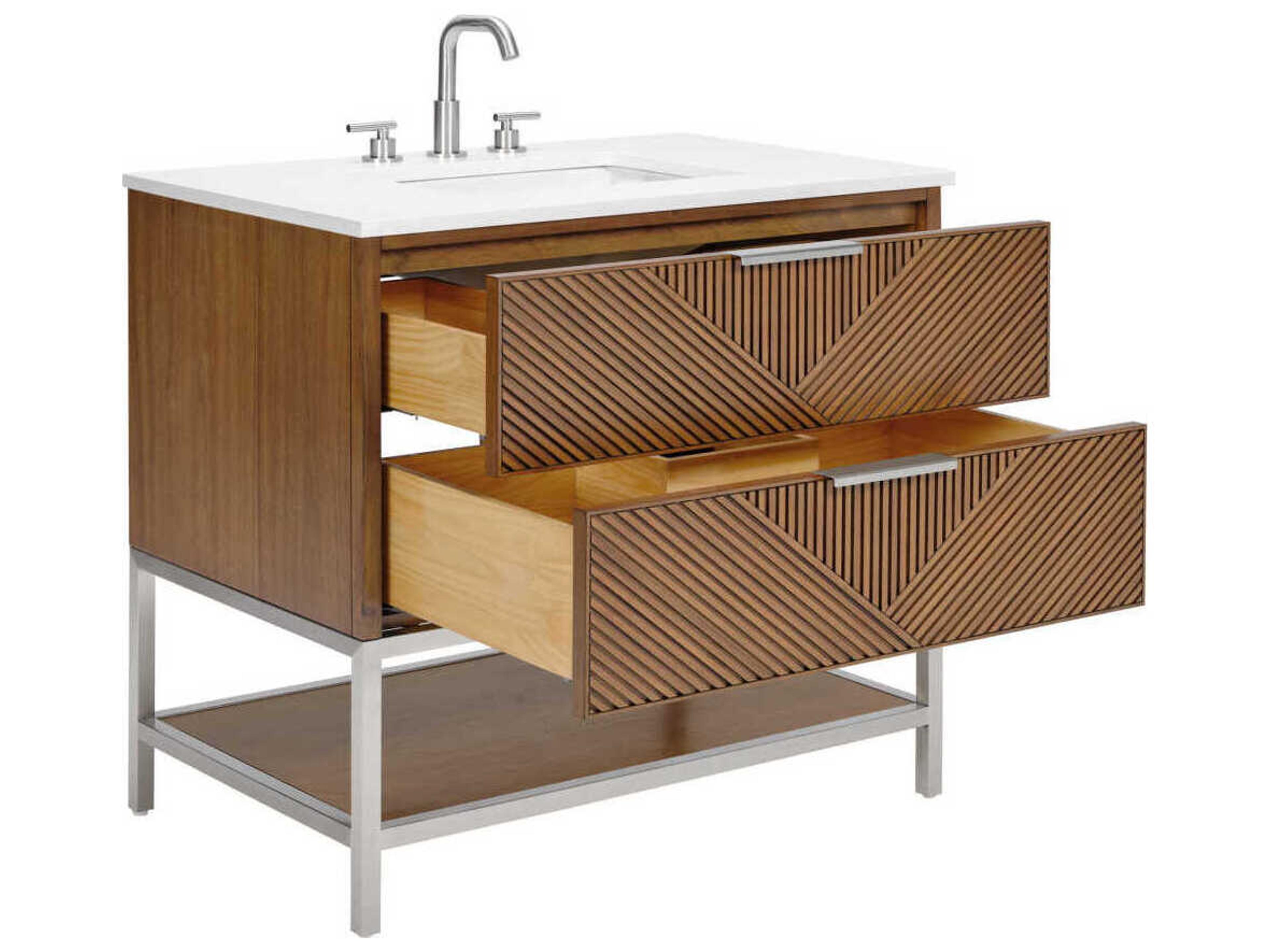 BEMMA Diamond 36" Walnut Brushed Nickel Vanity