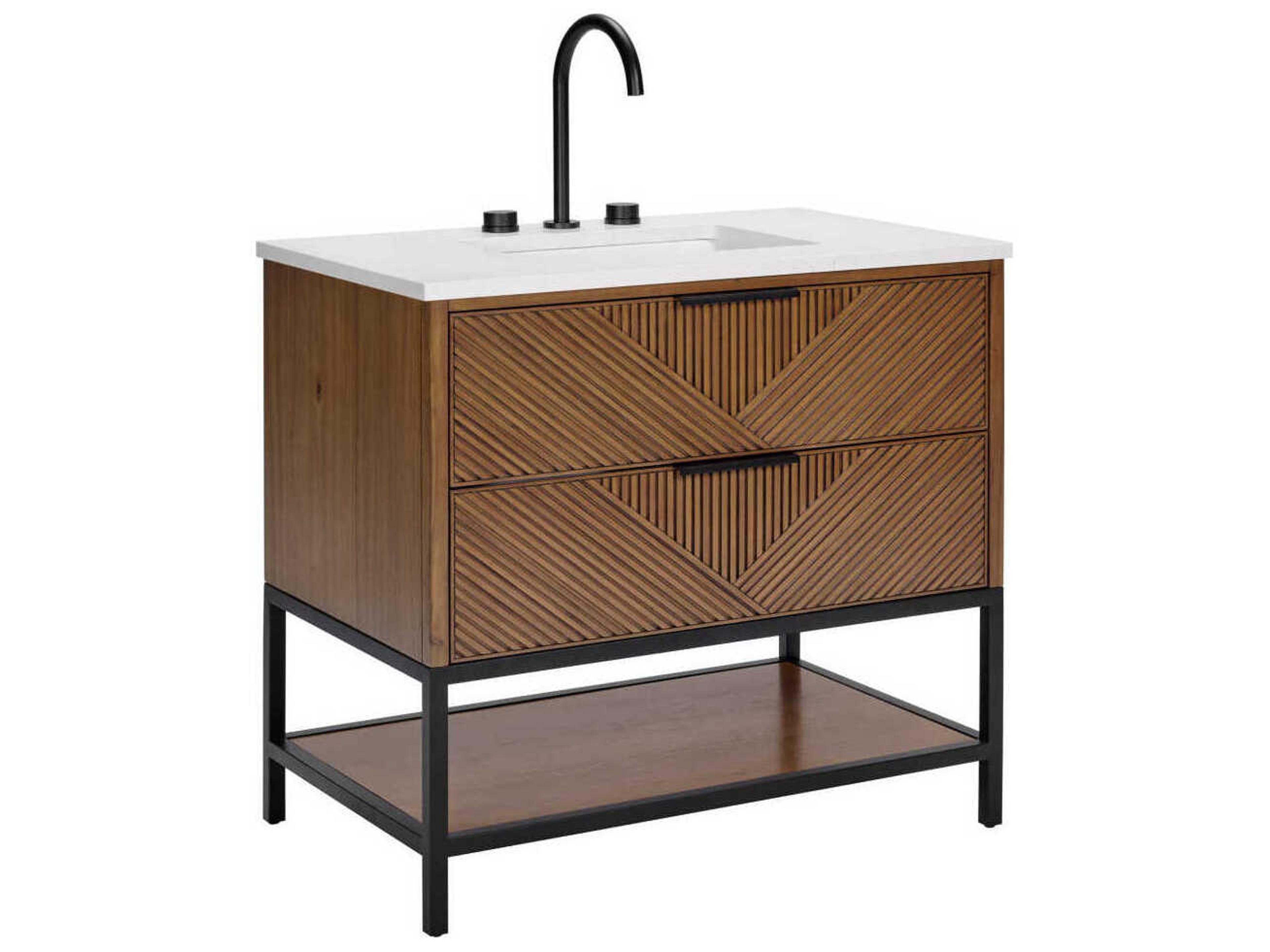 BEMMA Diamond 36" Walnut Matte Black Vanity