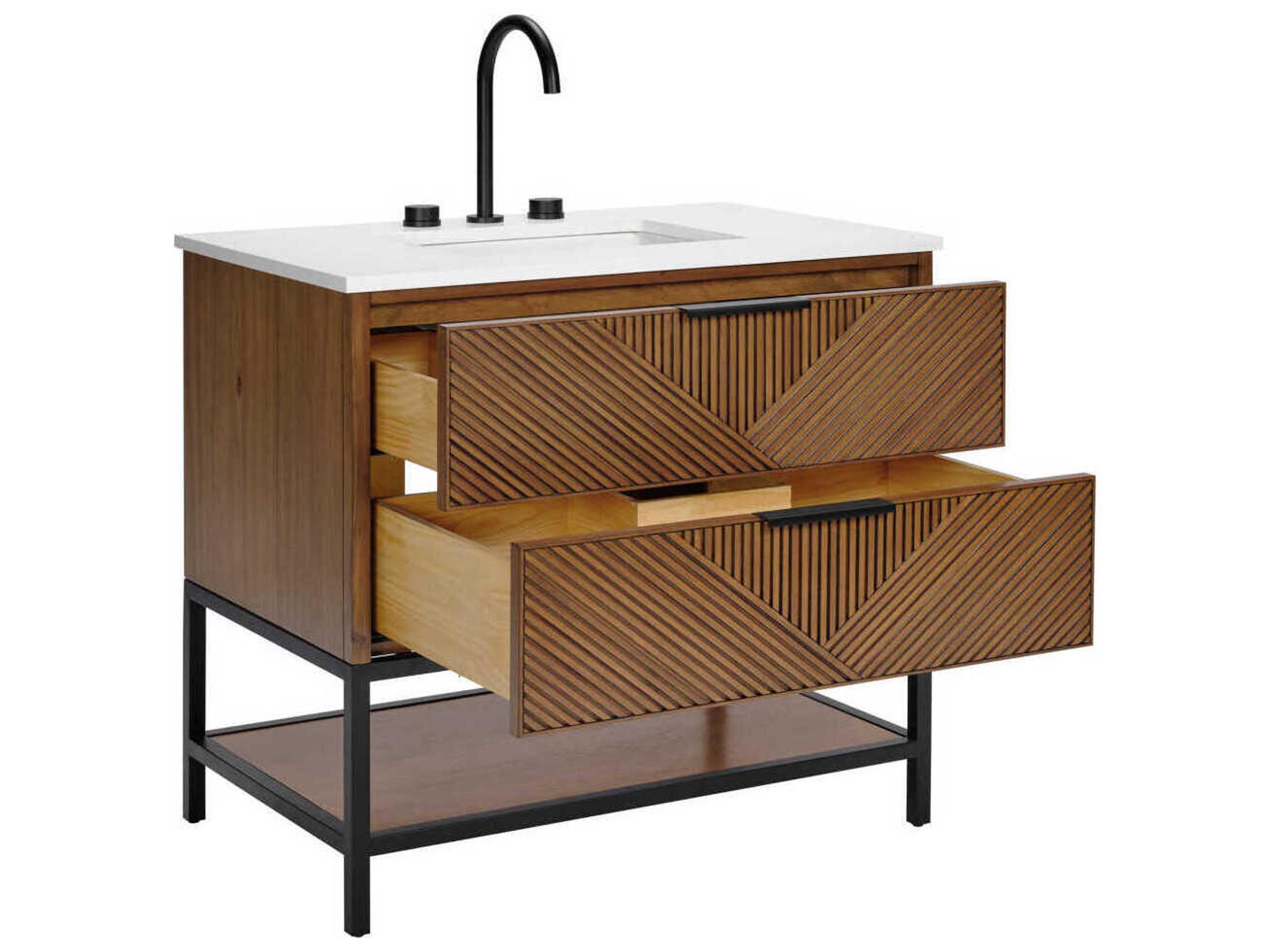 BEMMA Diamond 36" Walnut Matte Black Vanity