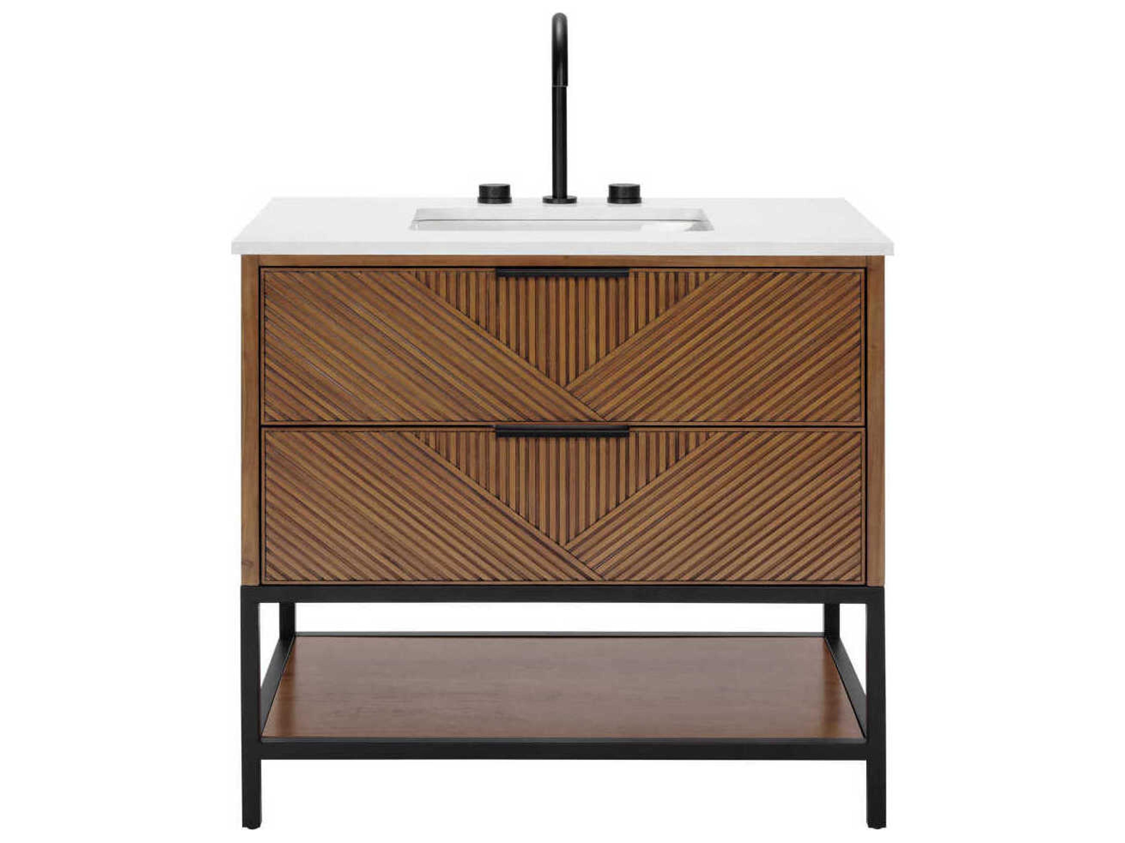 BEMMA Diamond 36" Walnut Matte Black Vanity