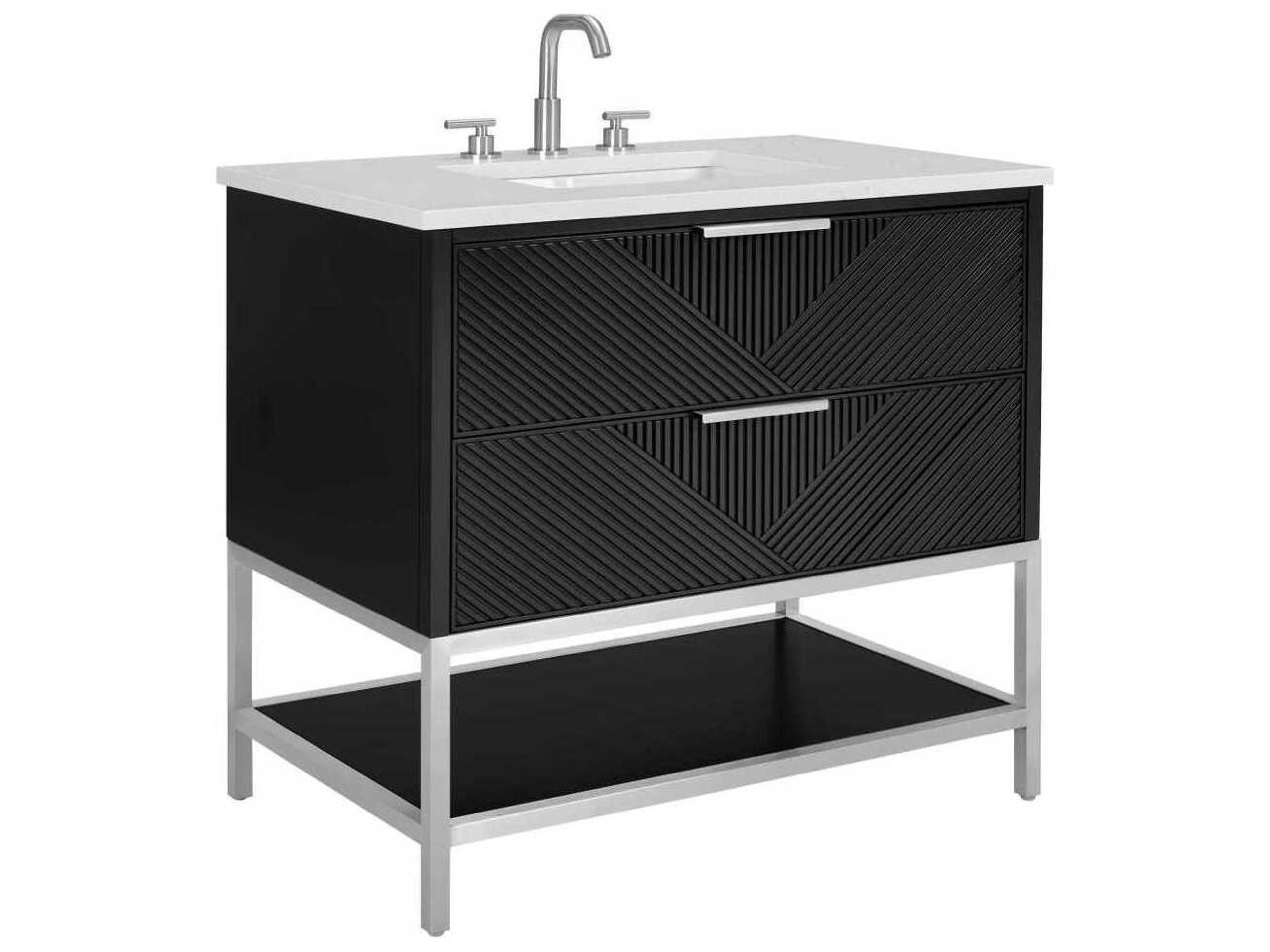 BEMMA Diamond 36" Charcoal Black Brushed Nickel Vanity